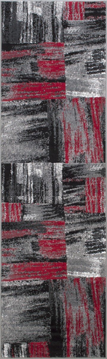 Modern Mixed Brush Color Pattern Area Rug – Various Sizes Available in Gray, Red, Beige, Blue, Lava, Orange, Electric Green, Yellow, Chocolate