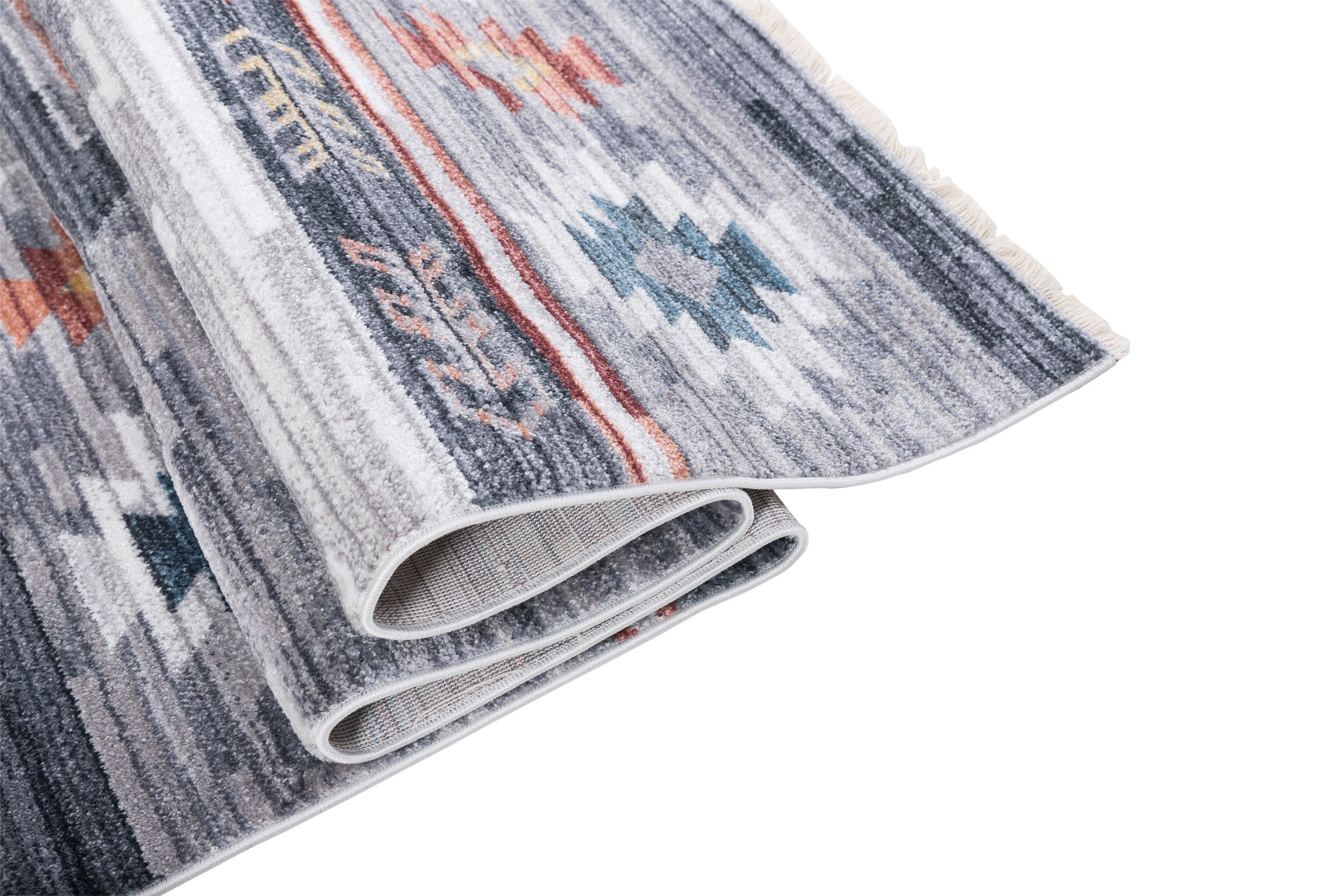 Navajo Tribal Rug – Easy Clean, Foldable, Rust/Grey/Black/Blue/Glacier/Orange/Denim