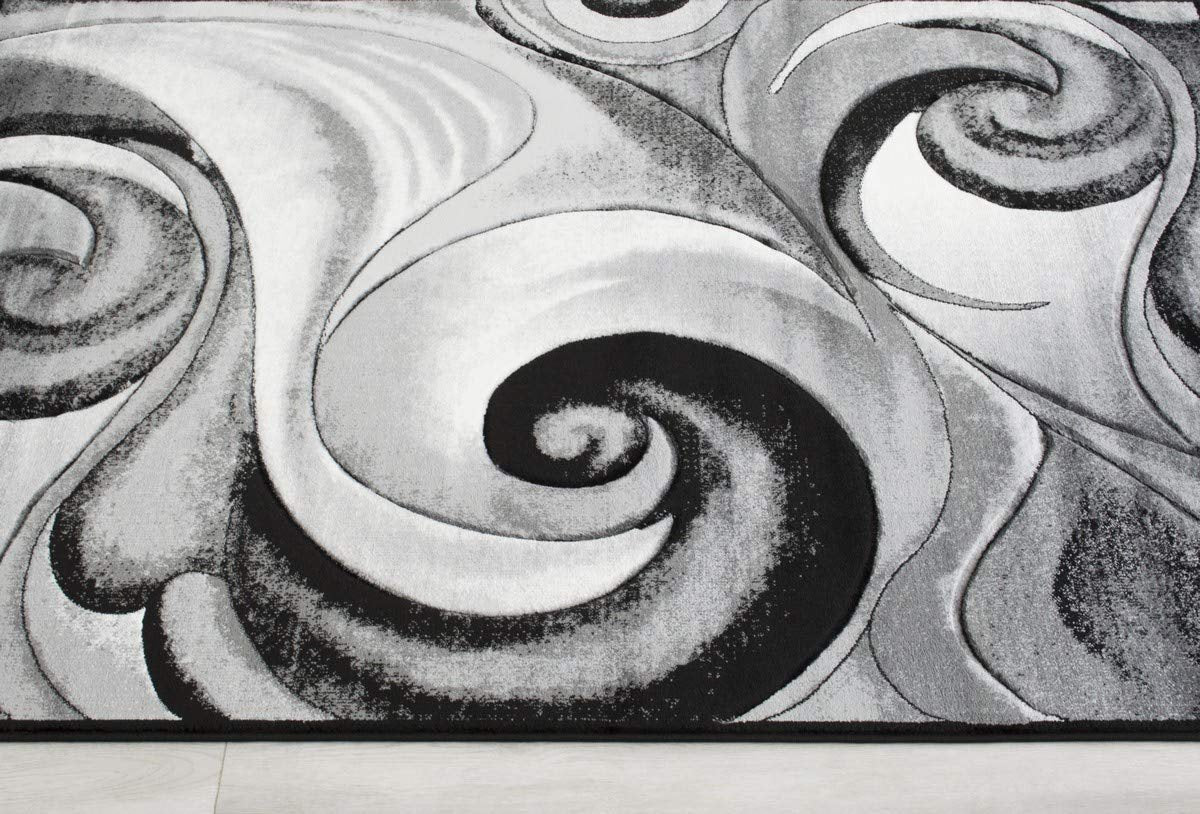 Swirls Abstract Design Hand Carved Rugs #10