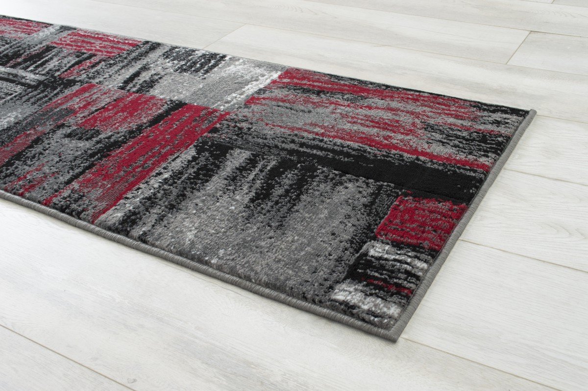 Modern Mixed Brush Color Pattern Area Rug – Various Sizes Available in Gray, Red, Beige, Blue, Lava, Orange, Electric Green, Yellow, Chocolate