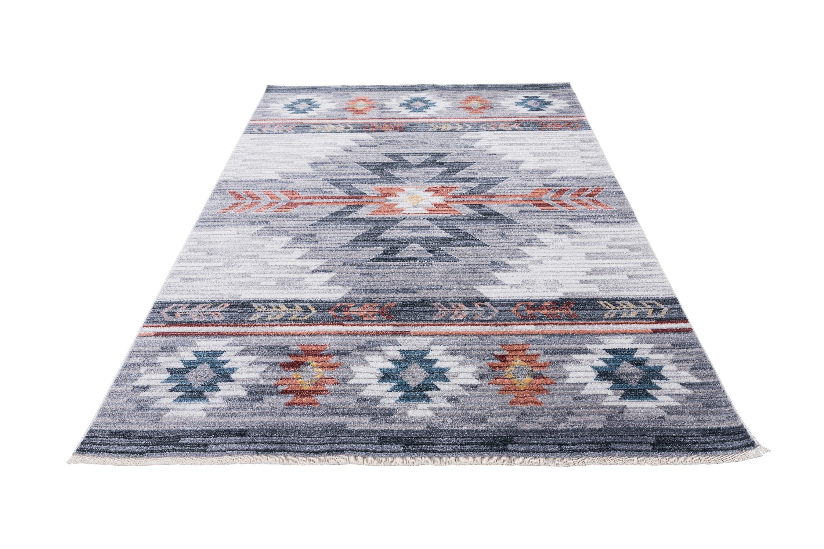Navajo Tribal Rug – Easy Clean, Foldable, Rust/Grey/Black/Blue/Glacier/Orange/Denim