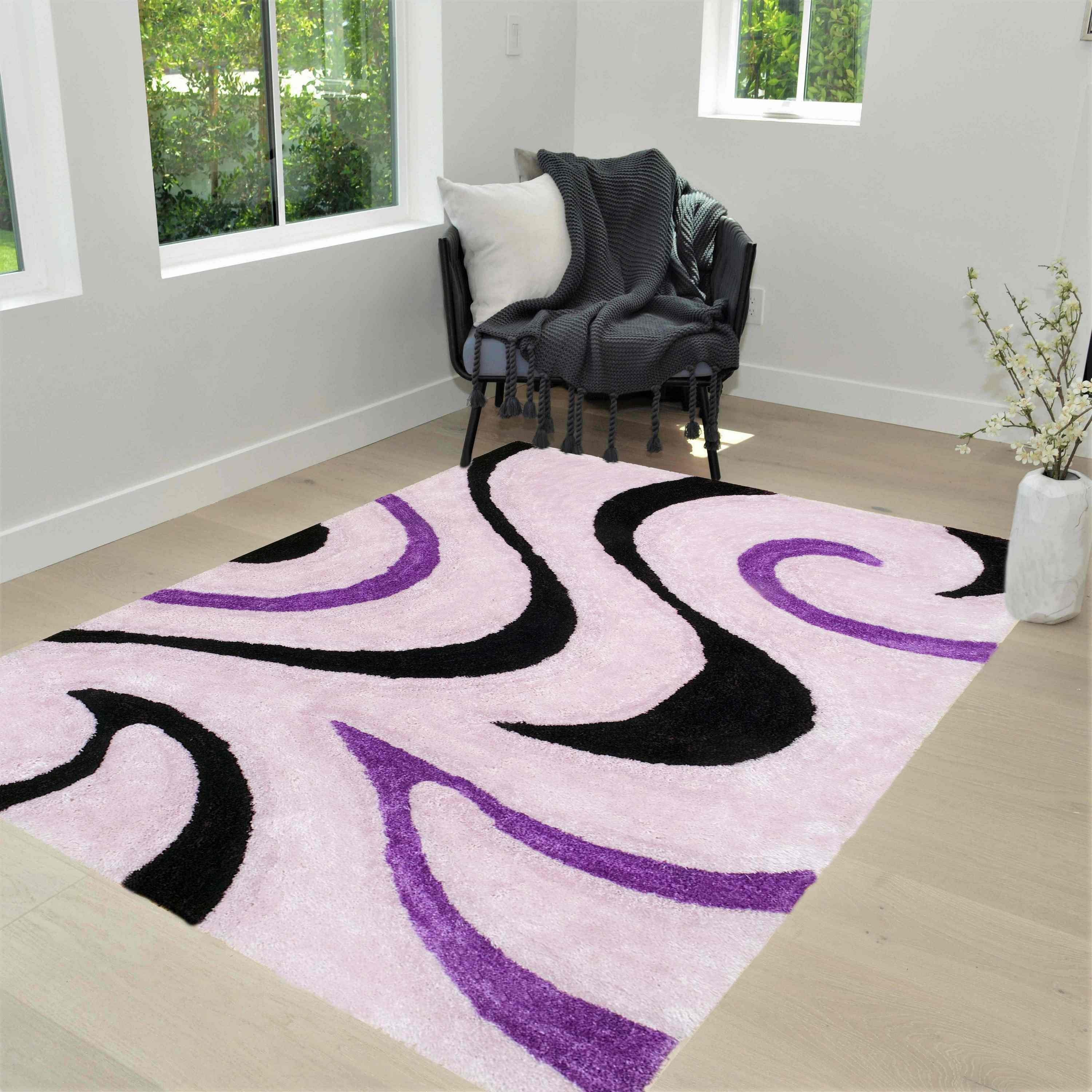 3-D Hand Carved Shaggy Rug #06