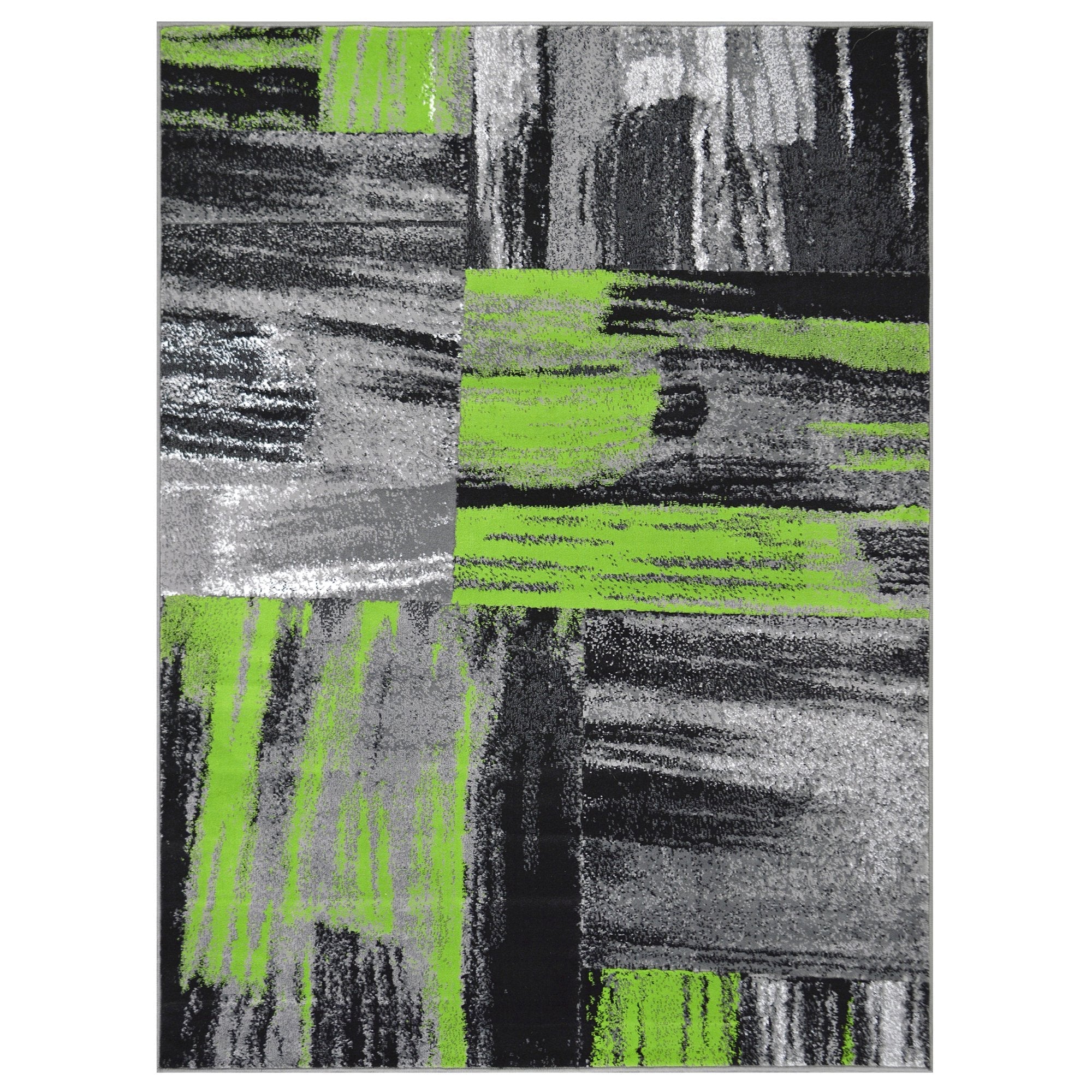 Modern Mixed Brush Color Pattern Area Rug – Various Sizes Available in Gray, Red, Beige, Blue, Lava, Orange, Electric Green, Yellow, Chocolate