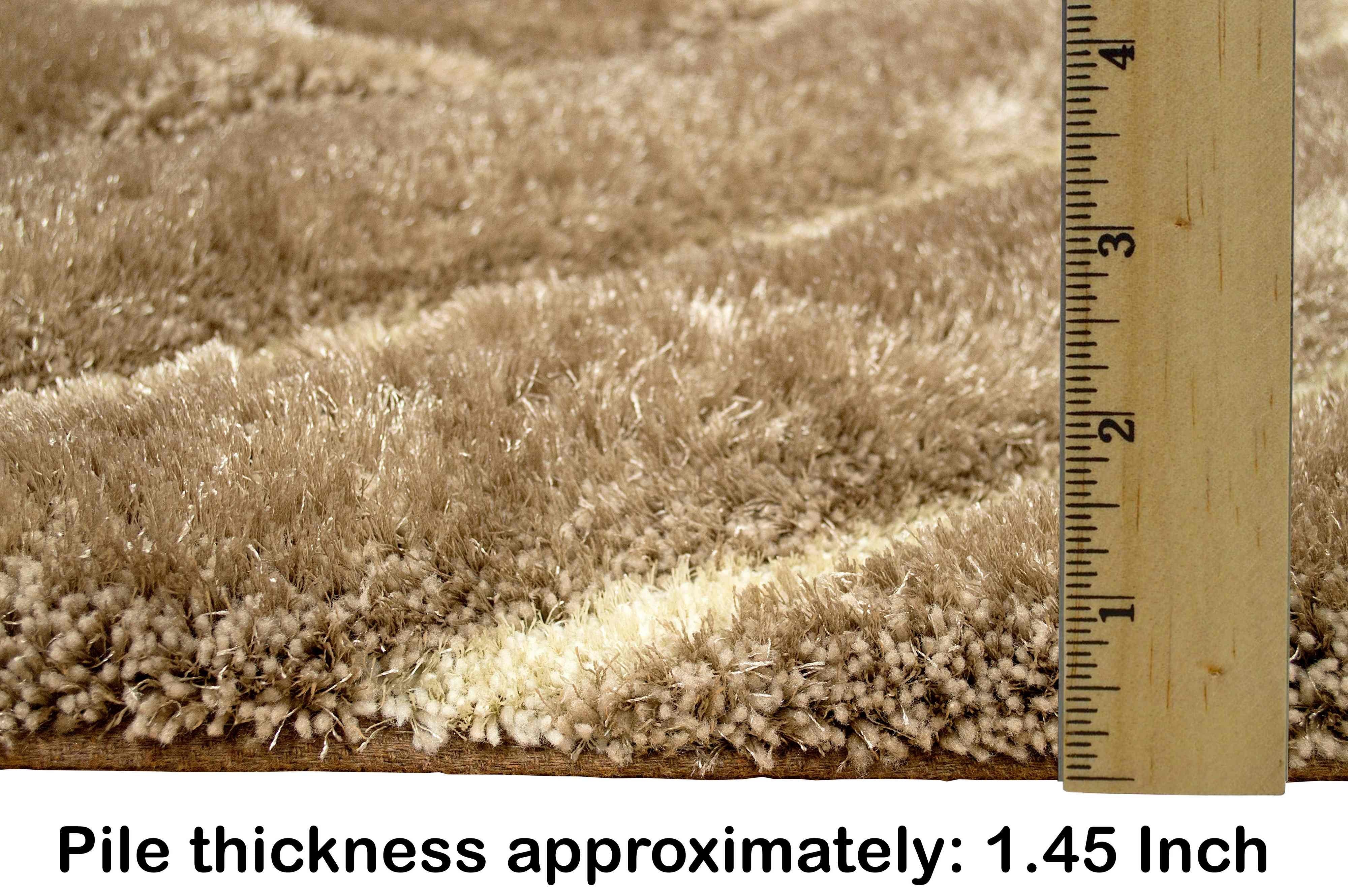 3-D Hand Carved Shaggy Rug - Soft Modern Colors