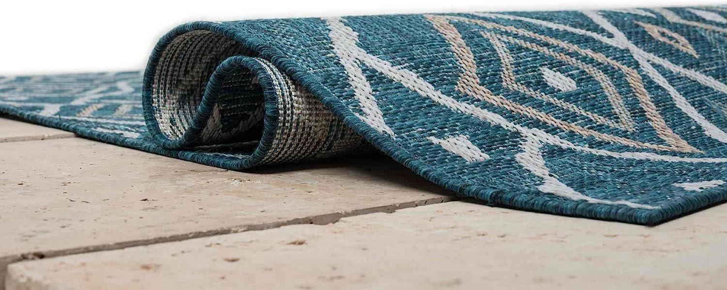 Waterproof Moroccan Outdoor Rug – Diamond Pattern – 5x7 & 8x10 Size