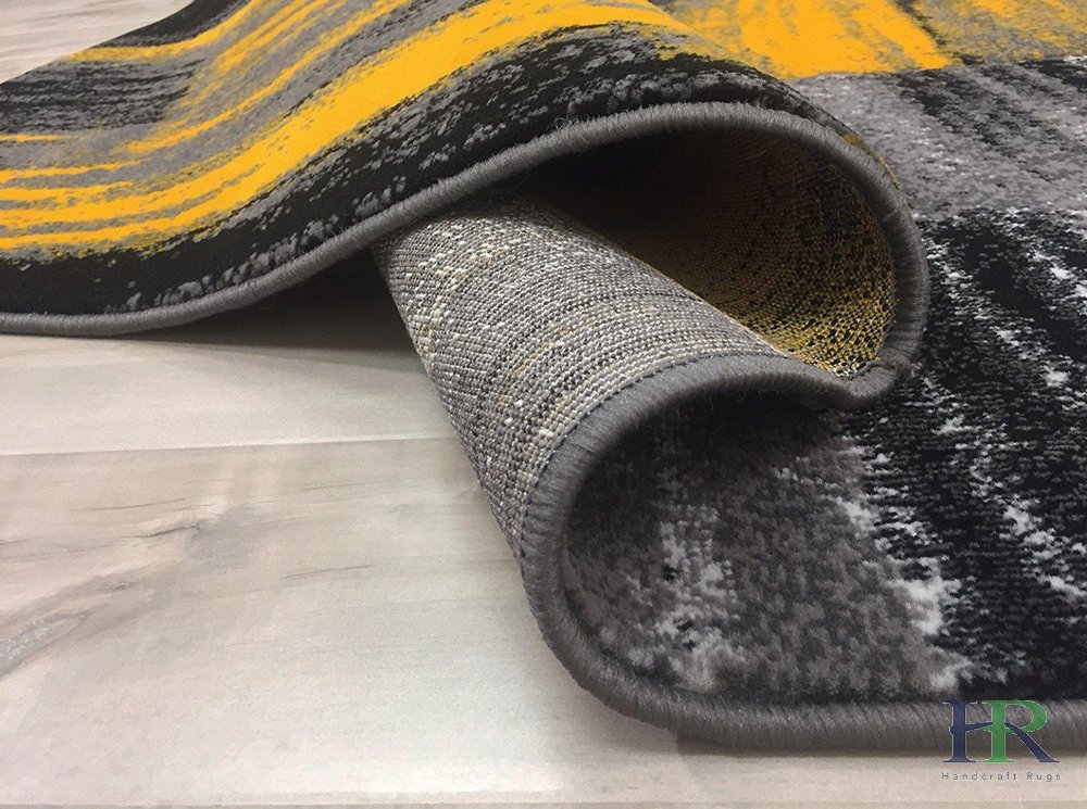 Modern Mixed Brush Color Pattern Area Rug – Various Sizes Available in Gray, Red, Beige, Blue, Lava, Orange, Electric Green, Yellow, Chocolate