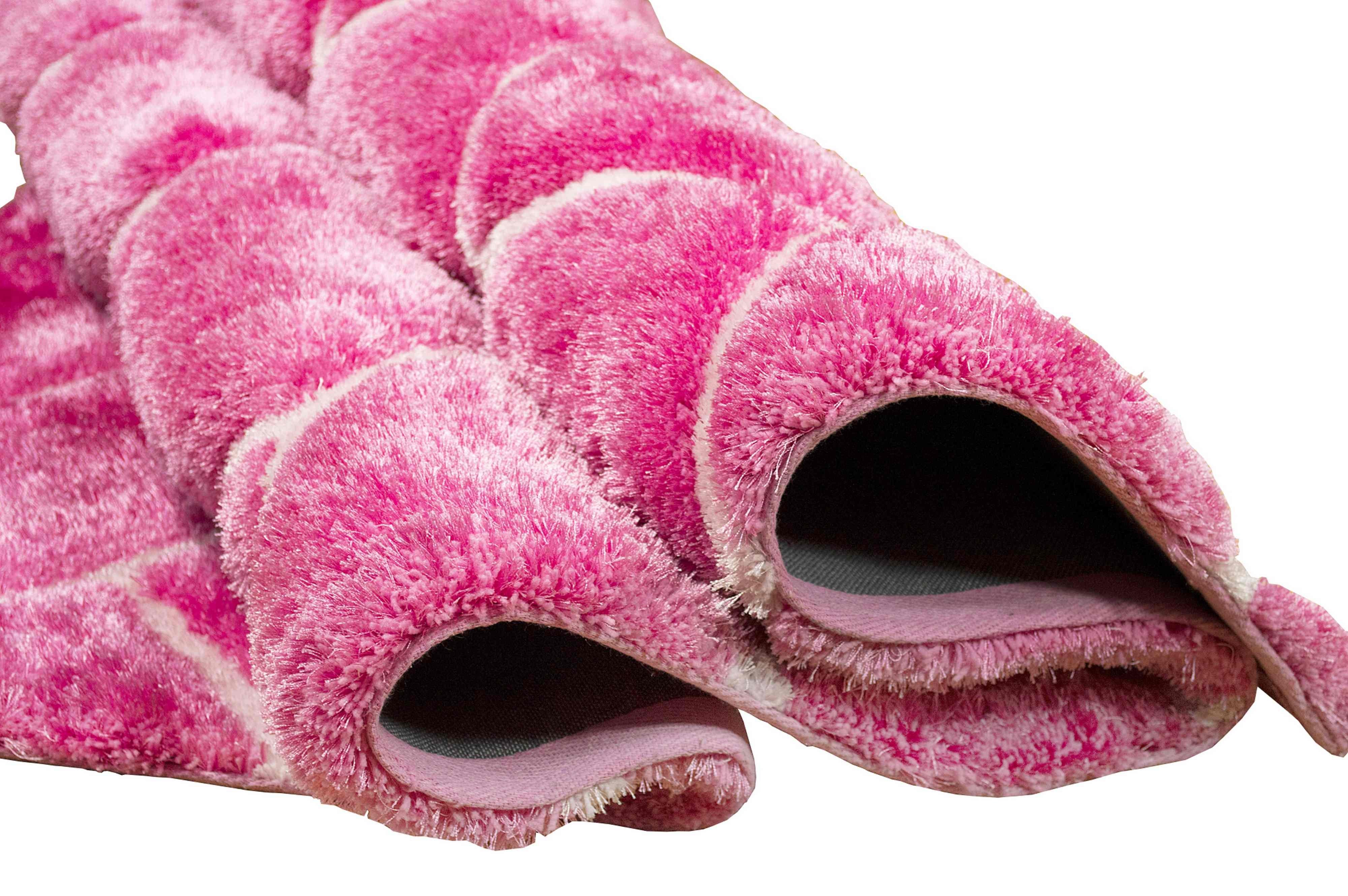 3-D Hand Carved Shaggy Rug - Soft Modern Colors