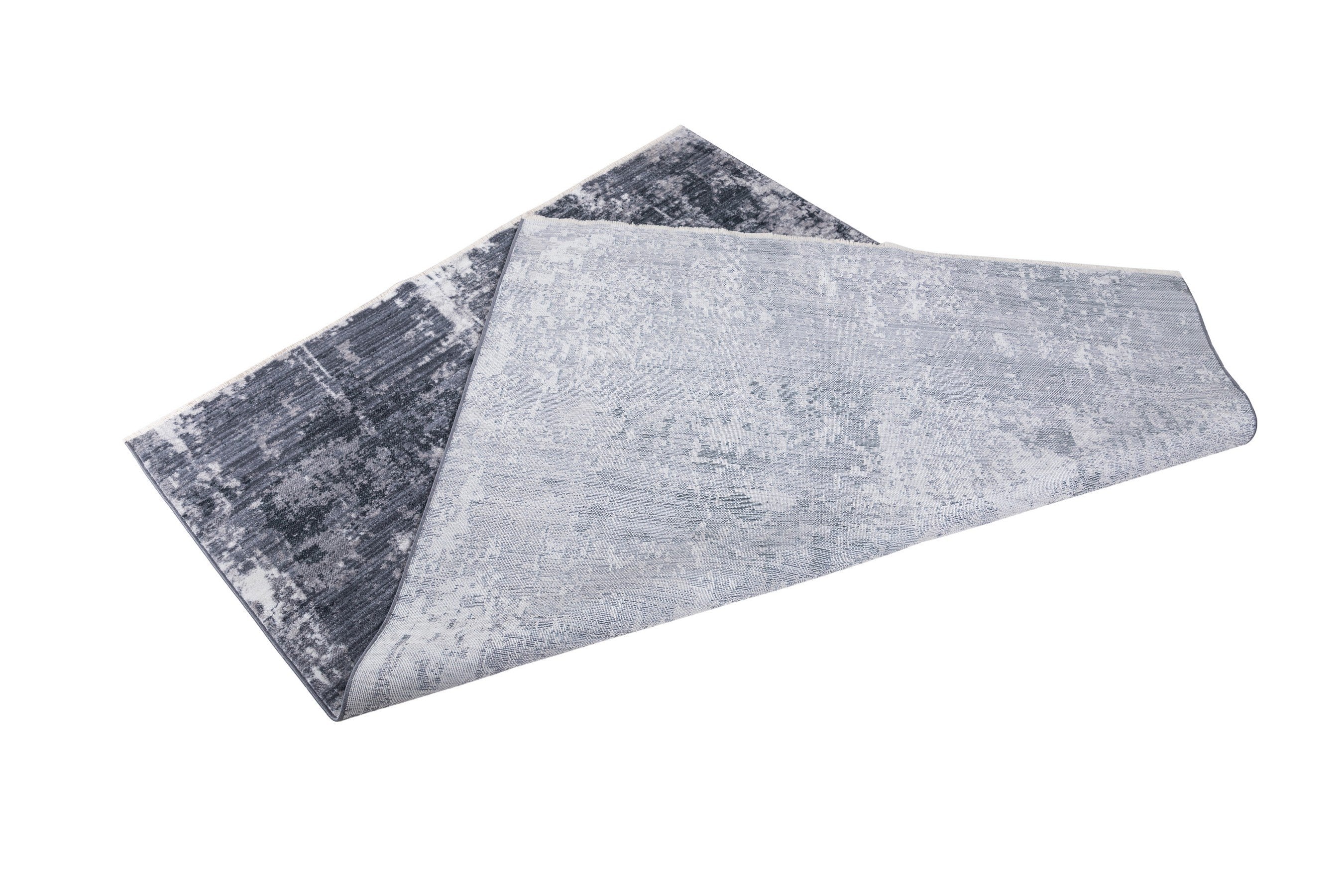 Abstract Distressed Area Rug Leno Weave Abrash Foldable #56