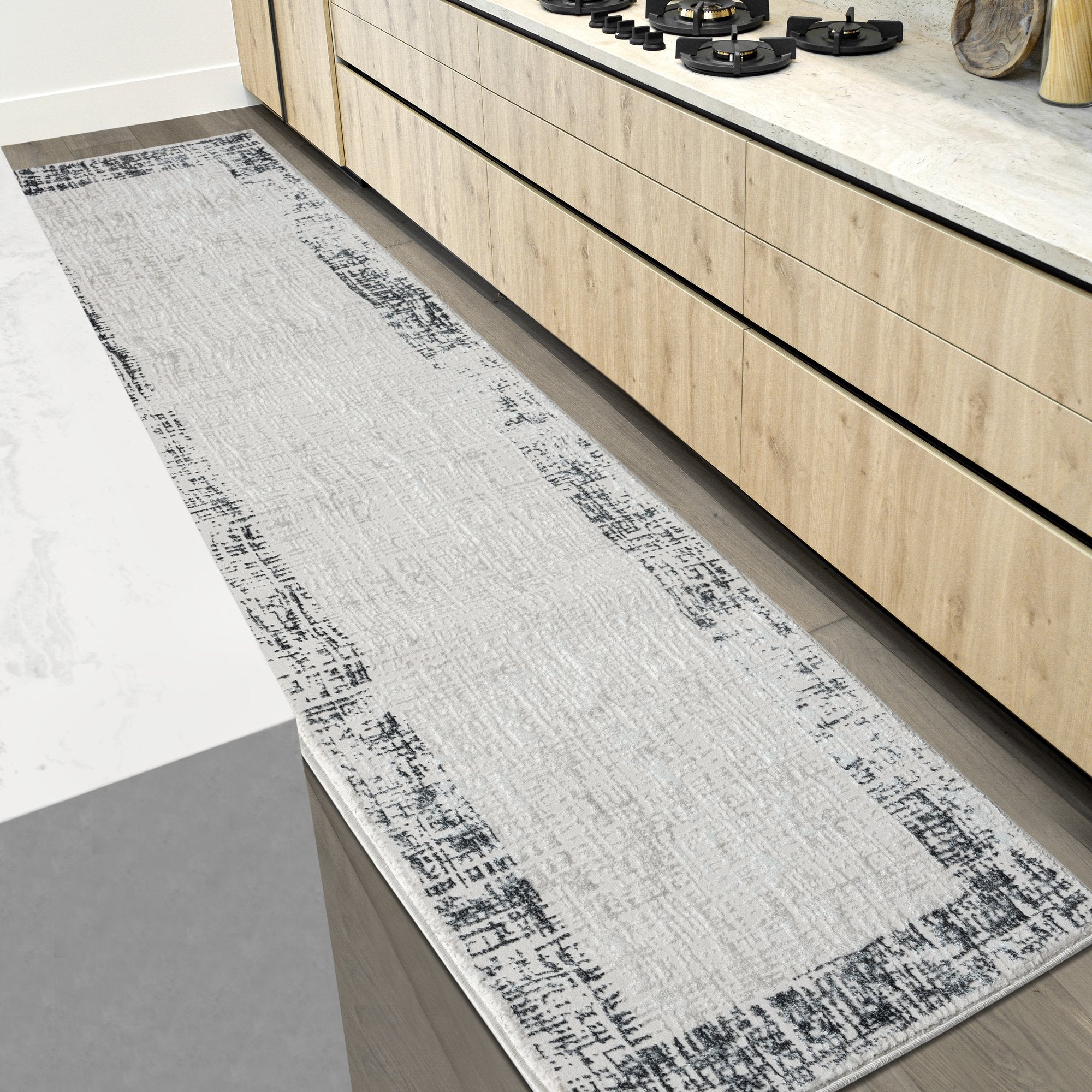 HR Super Soft Polyester Abstract Area Rug Bordered # 454