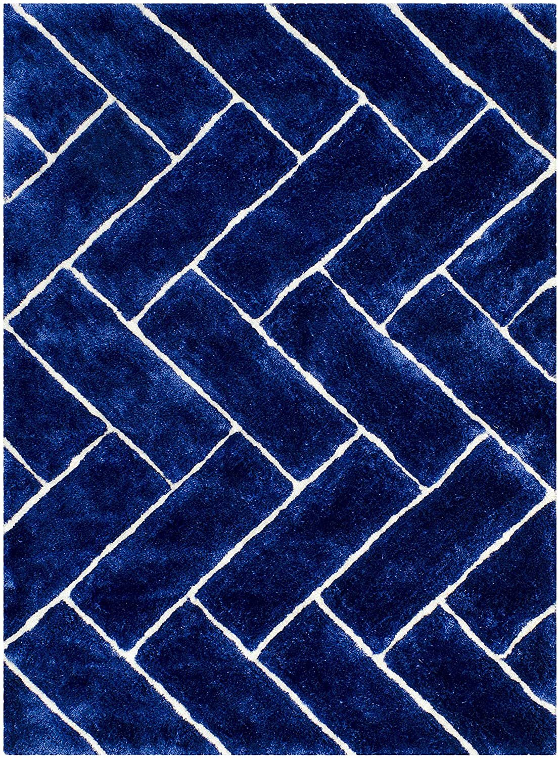 3-D Hand Carved Shaggy Rug - Soft Modern Colors