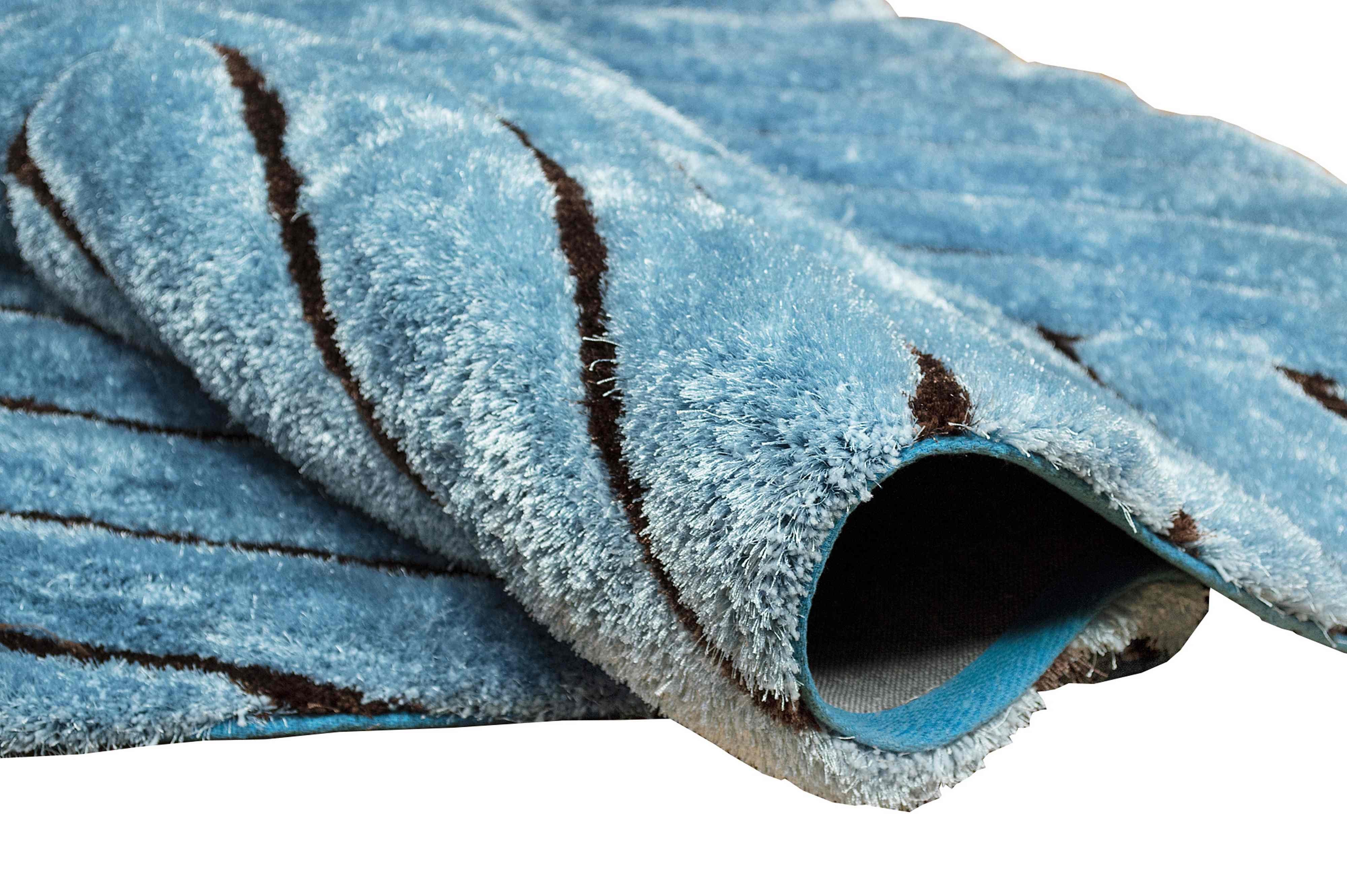 3-D Hand Carved Shaggy Rug - Soft Modern Colors