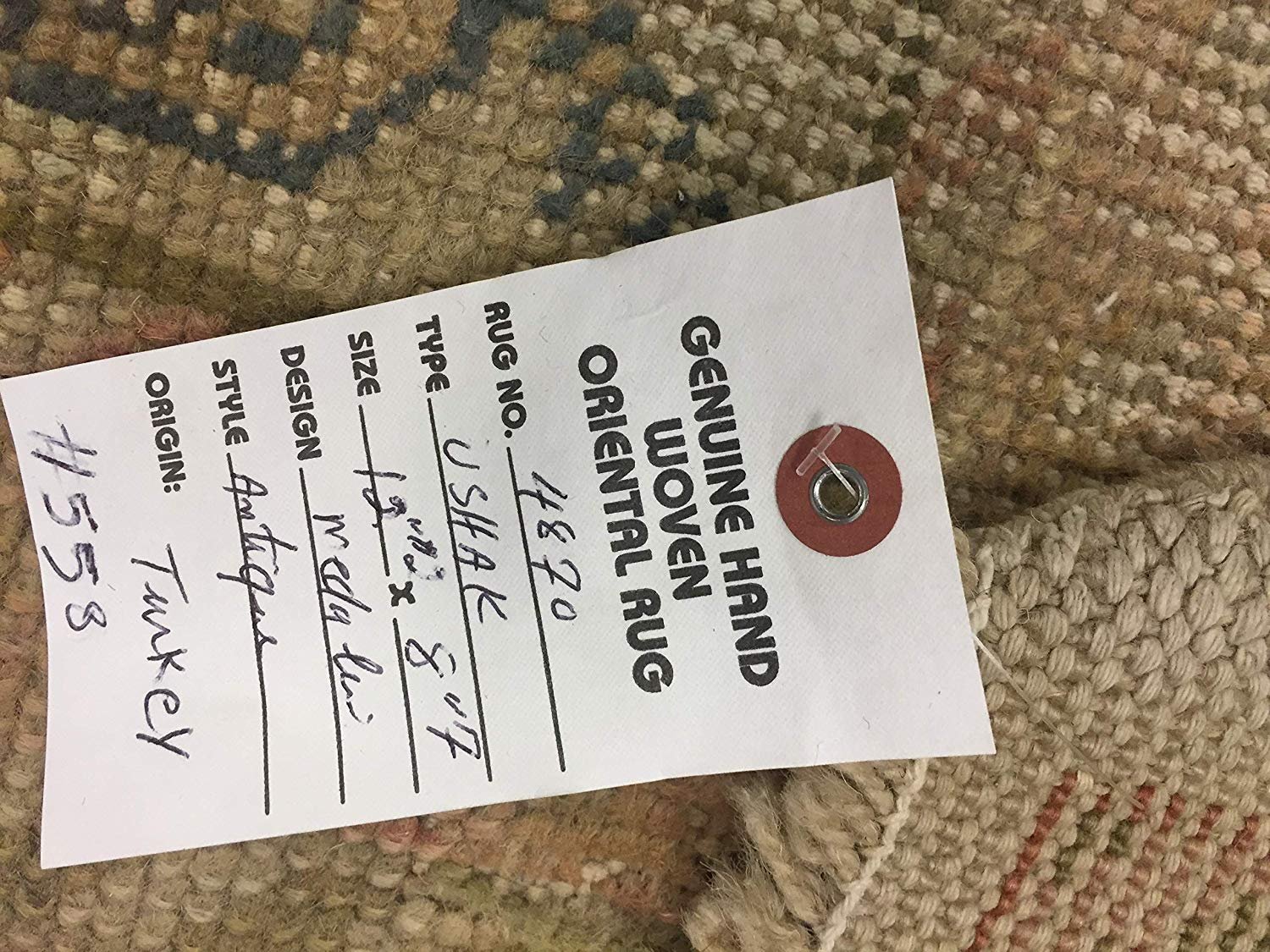 Authentic Handmade fine Turkey Rug-Ushak Antique Allover Pattern-Ivory/Multi-(8.7 by 12.2 Feet)