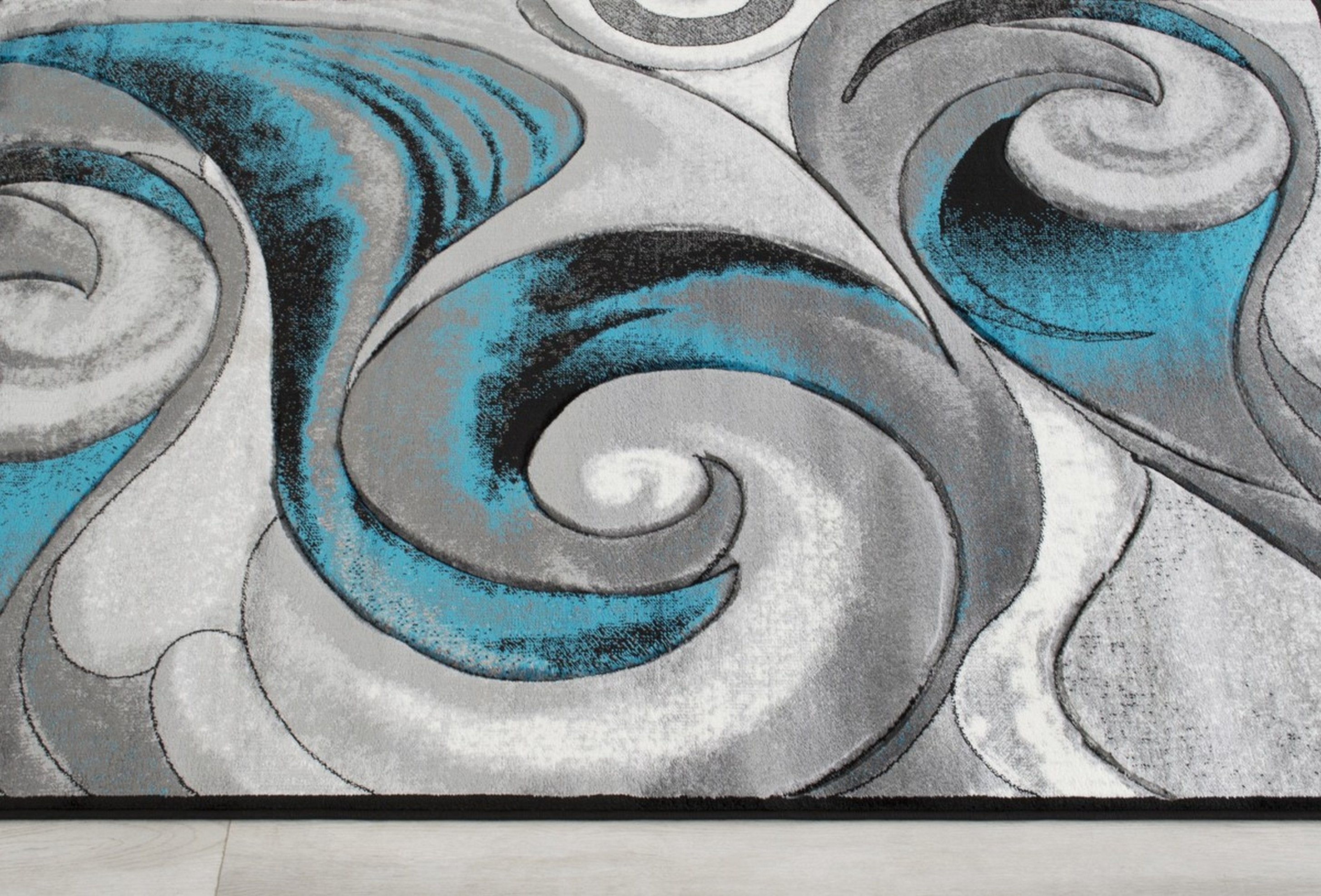 Swirls Abstract Design Hand Carved Rugs #10