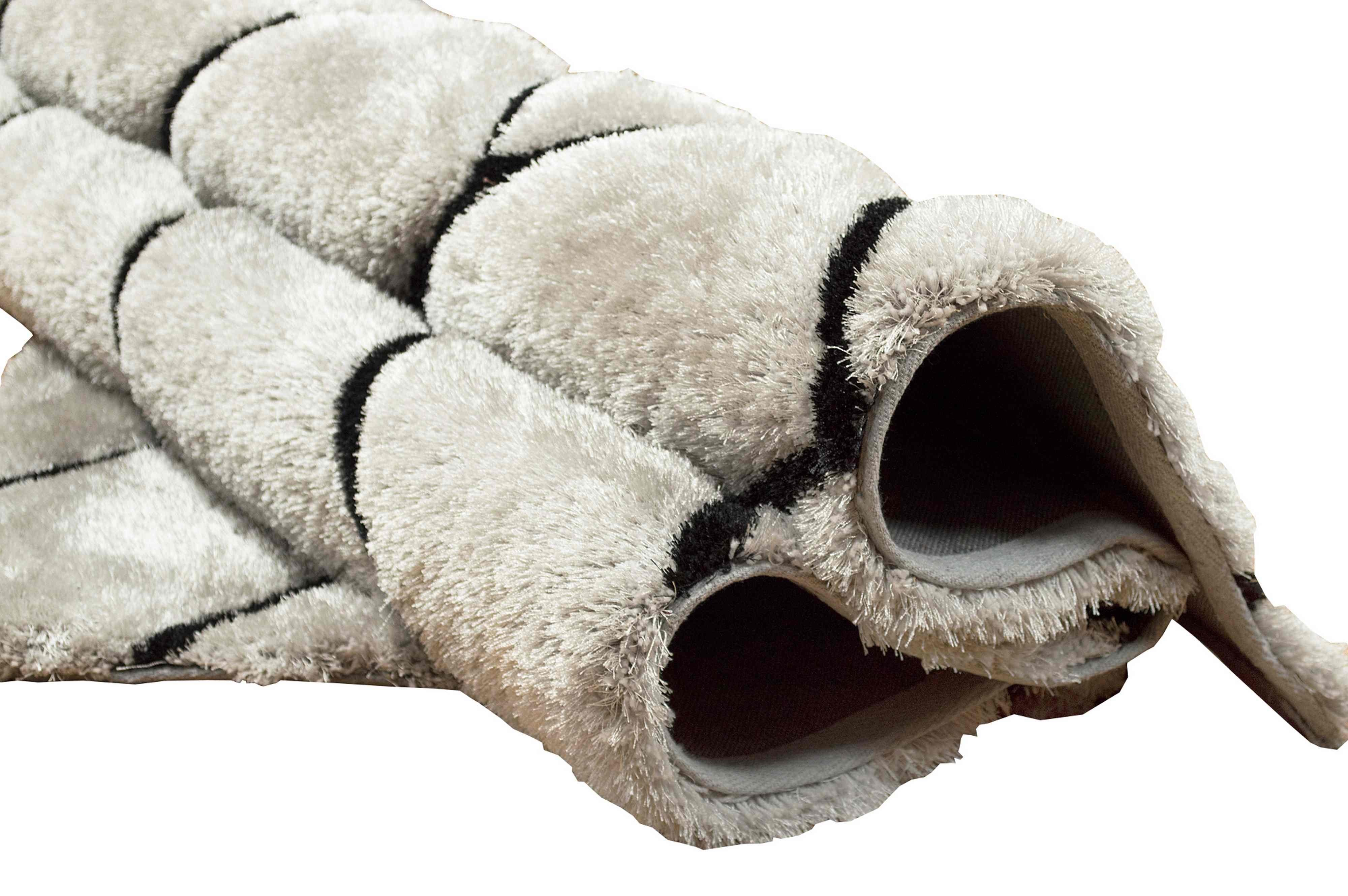 3-D Hand Carved Shaggy Rug - Soft Modern Colors