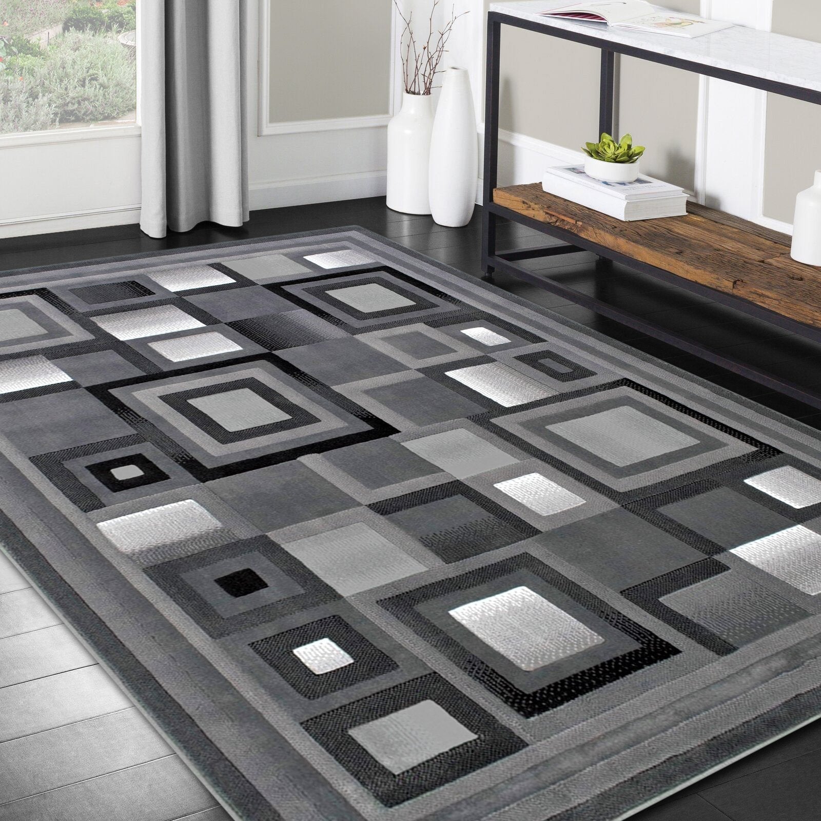 Geometric Abstract Area Rug LUX-910