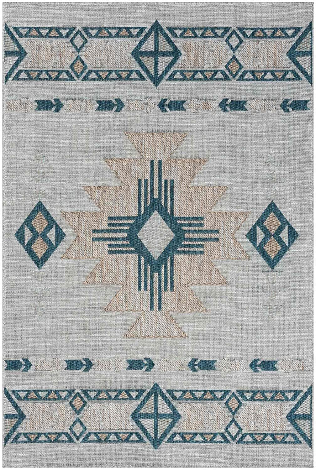 Southwestern Navajo Outdoor Rug – Waterproof and Fade-Resistant – 5x7 & 8x10 Sizes