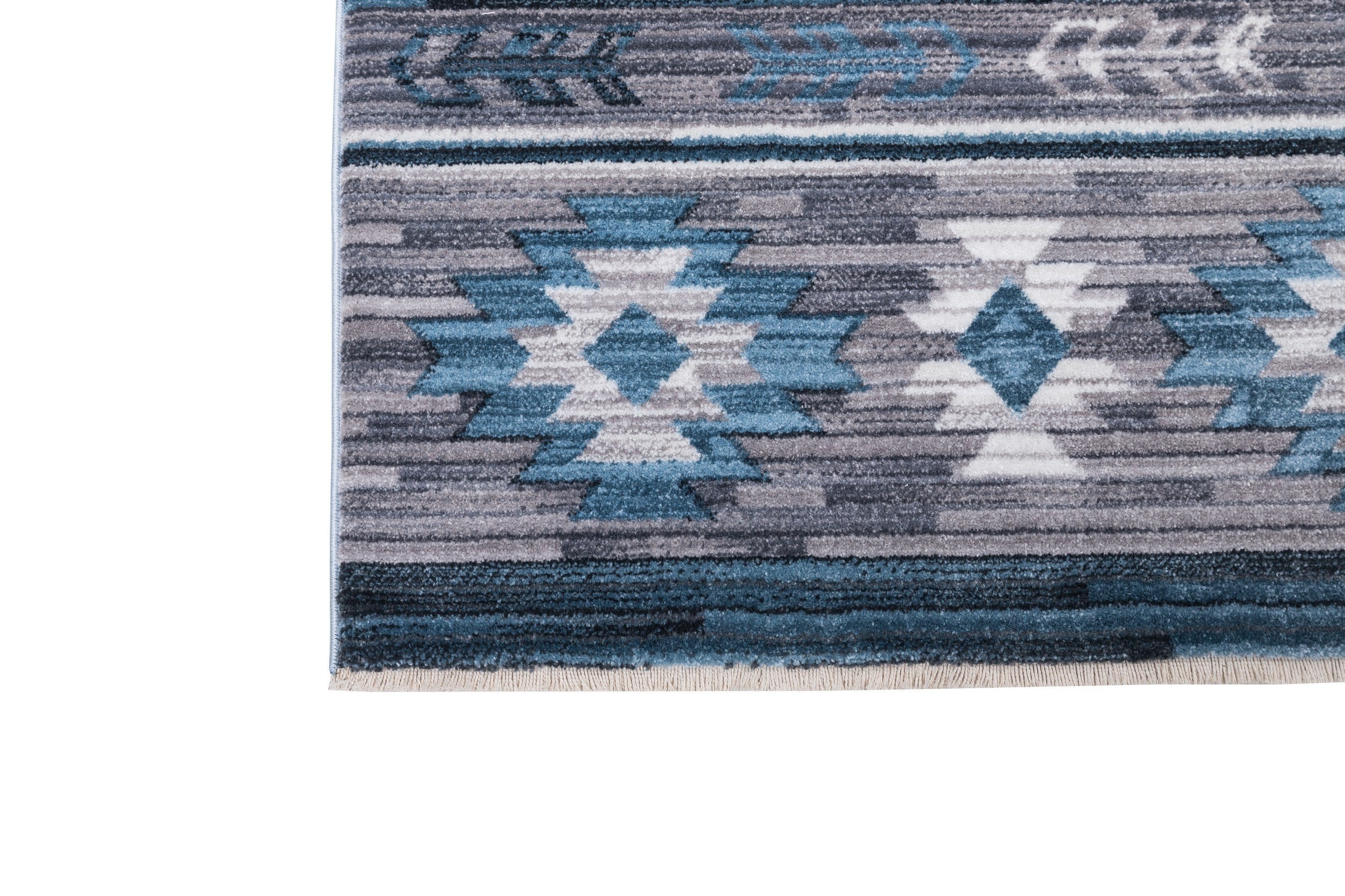 Navajo Tribal Rug – Easy Clean, Foldable, Rust/Grey/Black/Blue/Glacier/Orange/Denim