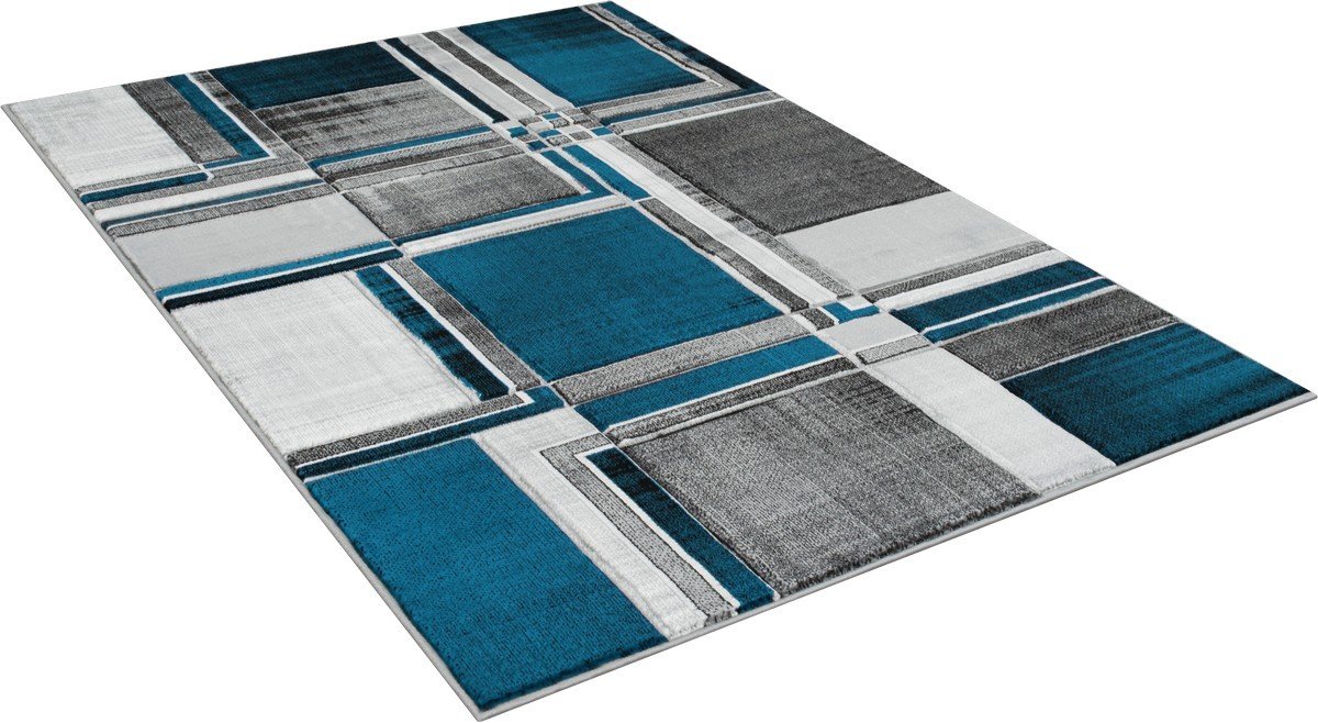 Cubism/Squares Modern Hand Carved Area Rug 15