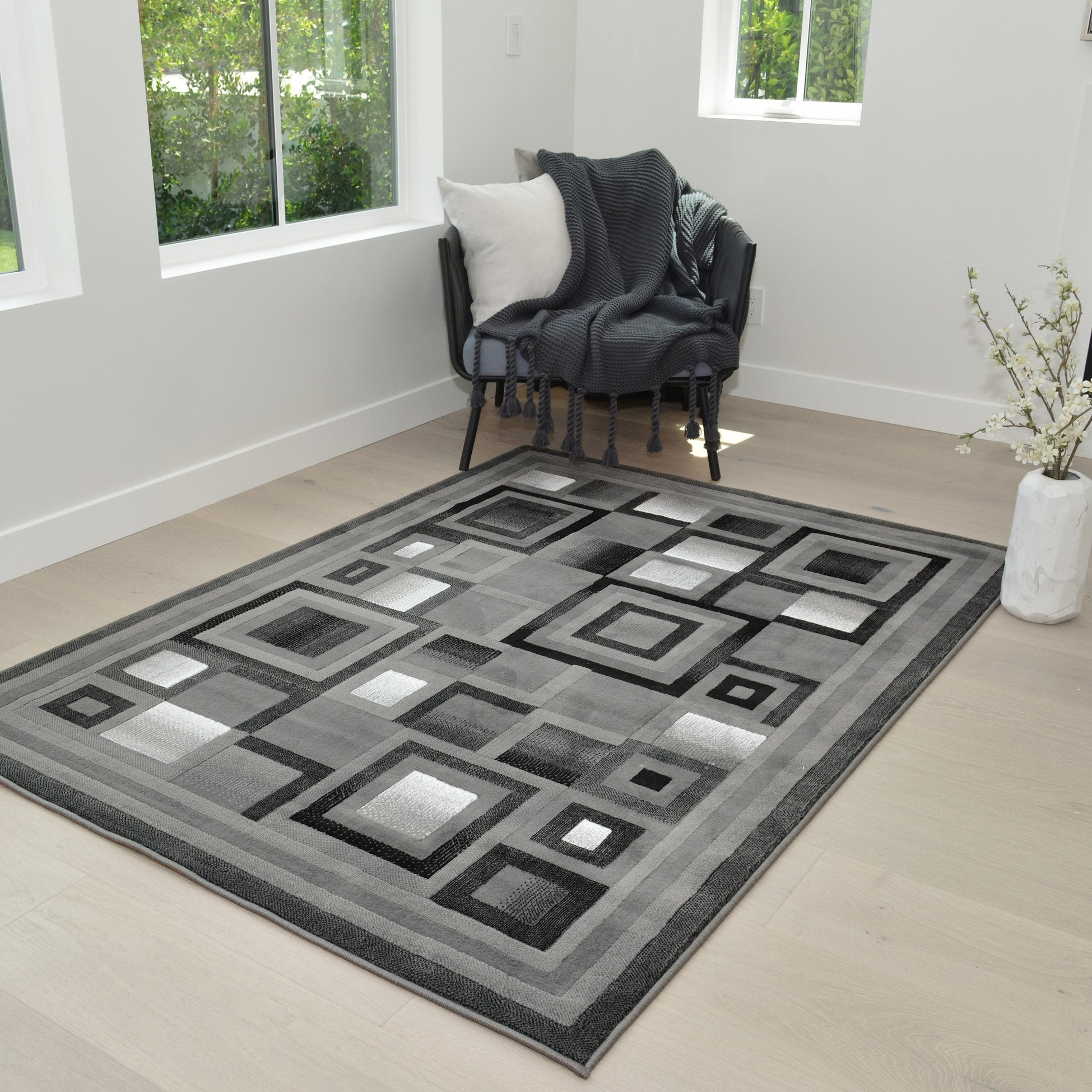 Geometric Abstract Area Rug LUX-910