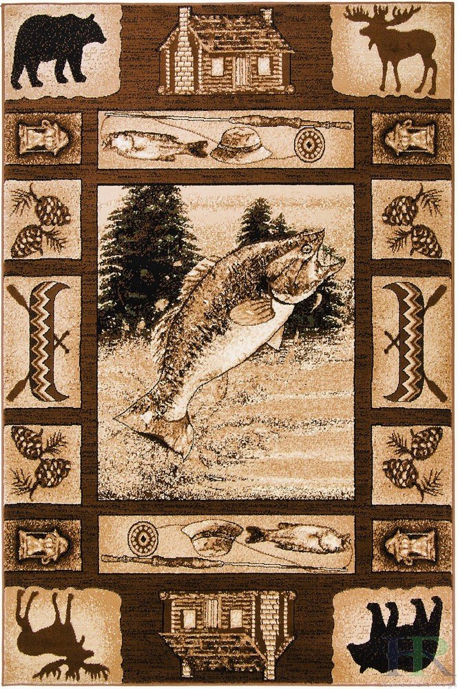 HR Fish Cabin Rug, Lodge