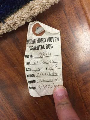 Authentic Handmade fine Pakistan Rug-Real Wool Ziegler Pattern Stone Washed-Navy/Beige-(8.3 by 12 Feet)