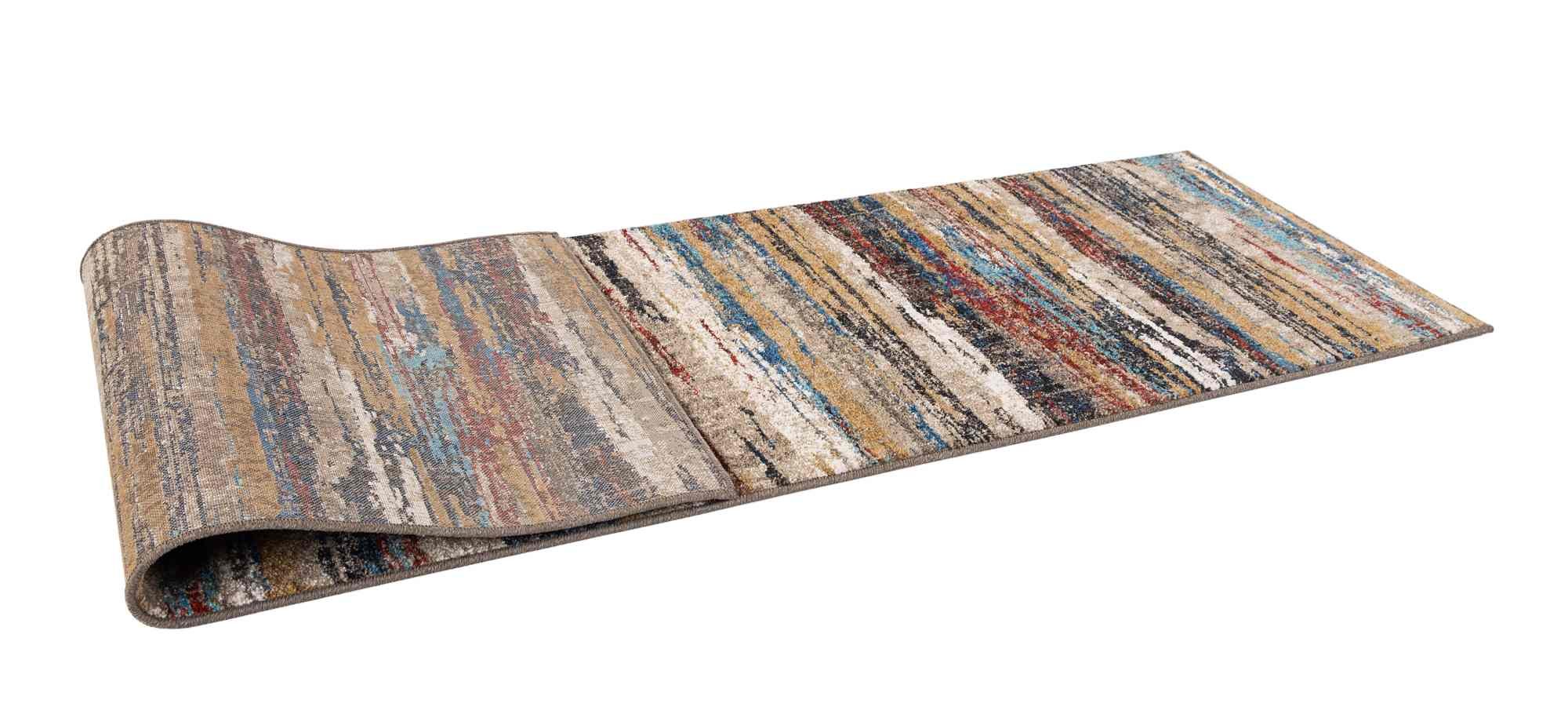Stripped Design Rugs Blue Burgundy Multi Color Abstract #96