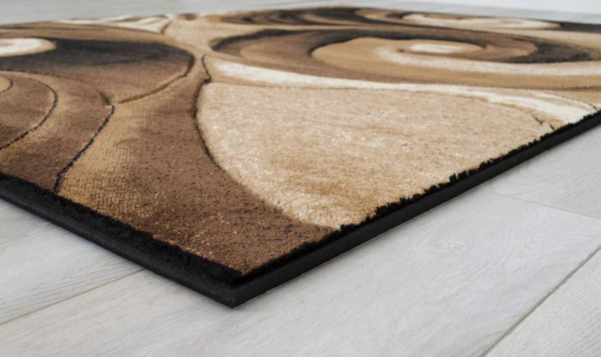 Swirls Abstract Design Hand Carved Rugs #10