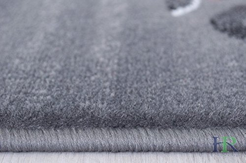 Blue/Grey/Silver/Black/Abstract Area Floral Pattern