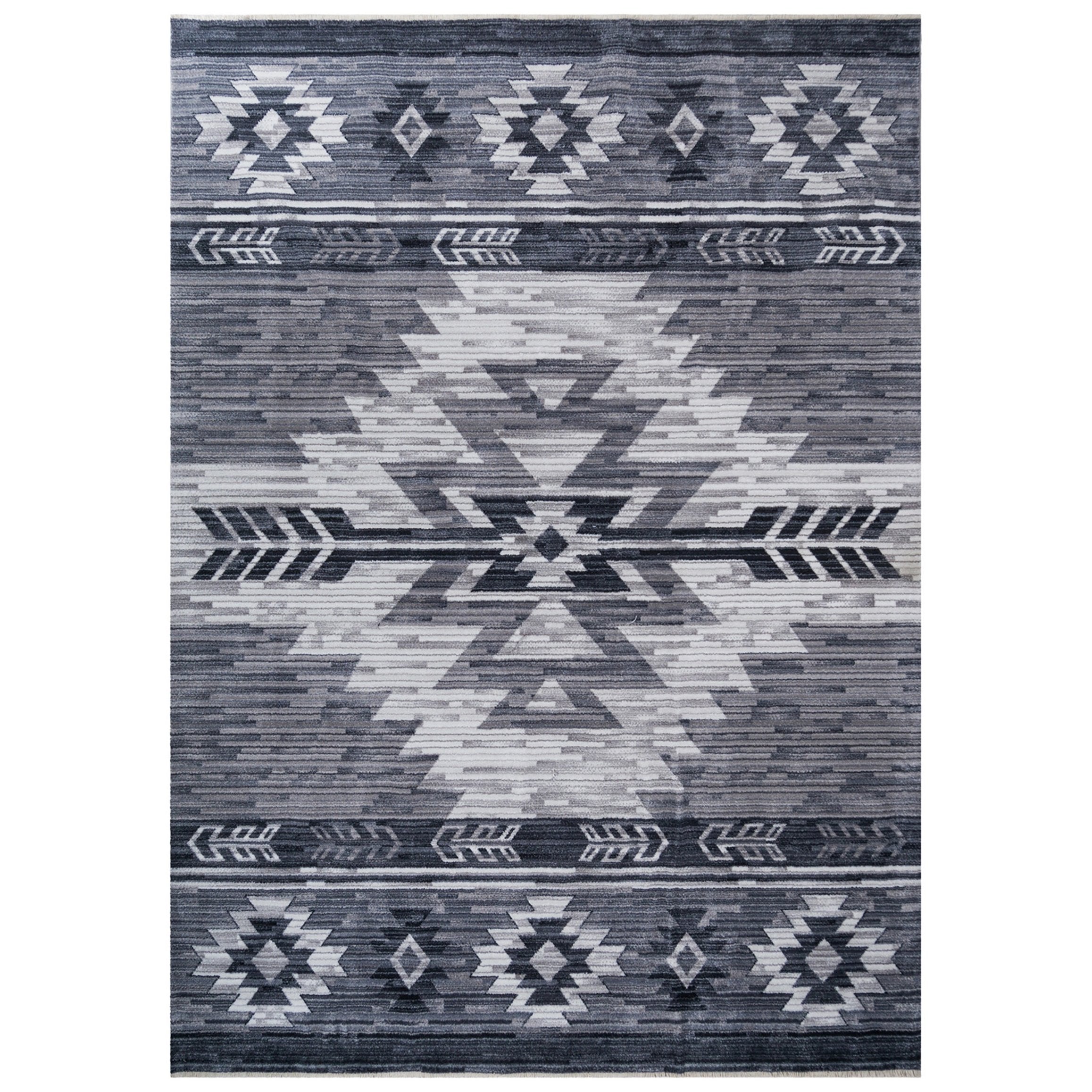 Navajo Tribal Rug – Easy Clean, Foldable, Rust/Grey/Black/Blue/Glacier/Orange/Denim