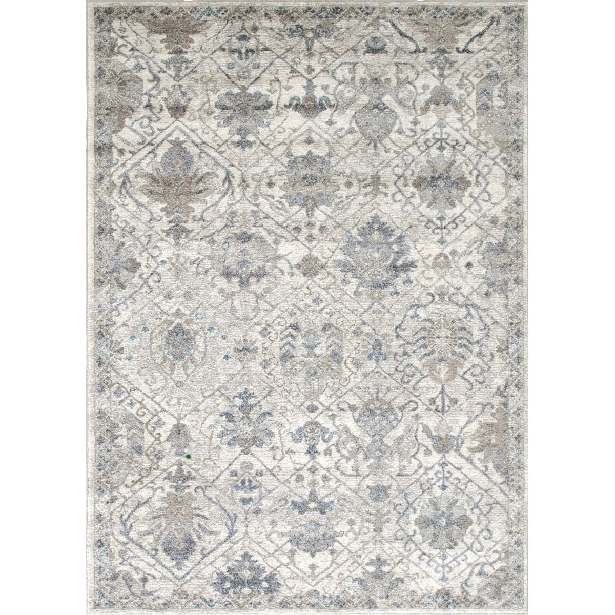 Cream/Gray/Ivory/Beige-Faded, Oriental Distressed