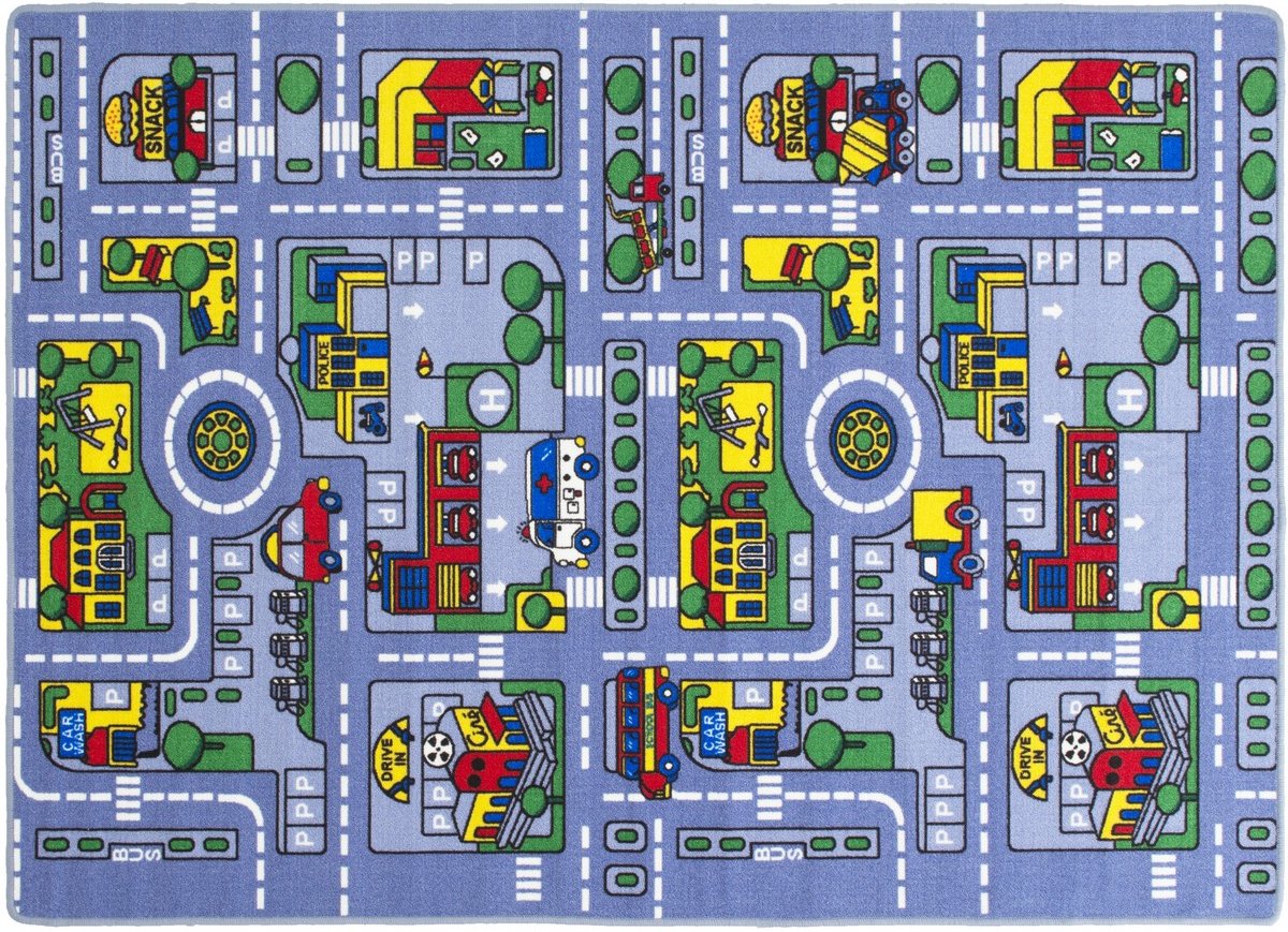 Kids Car Road Rugs City Map Educational Play mat-Non-Slip