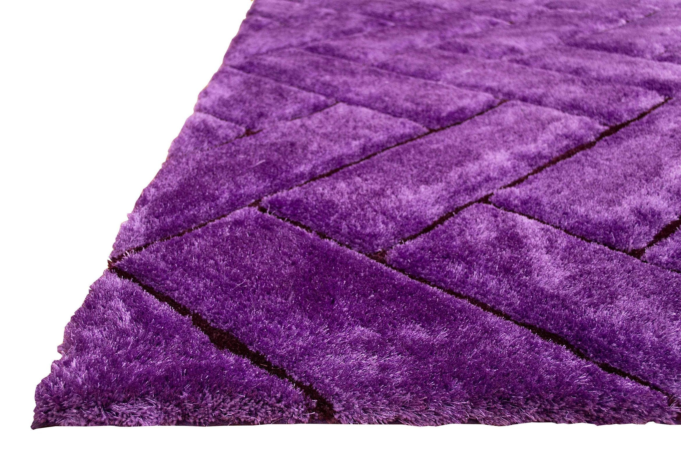 3-D Hand Carved Shaggy Rug - Soft Modern Colors