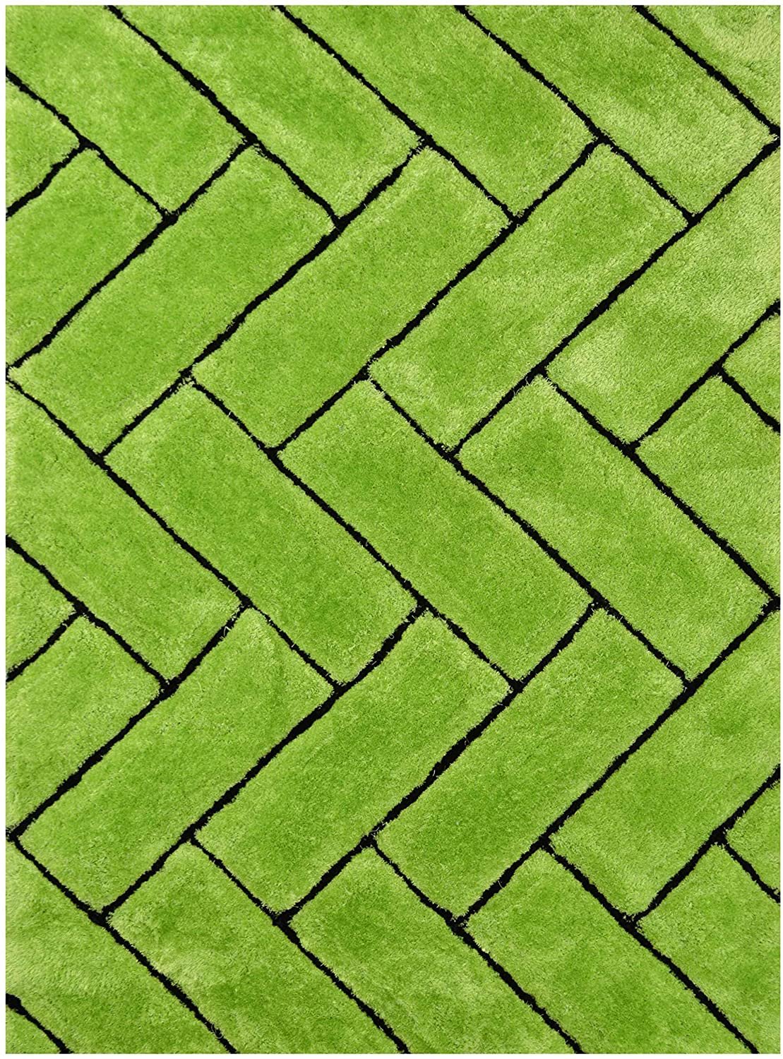 3-D Hand Carved Shaggy Rug - Soft Modern Colors