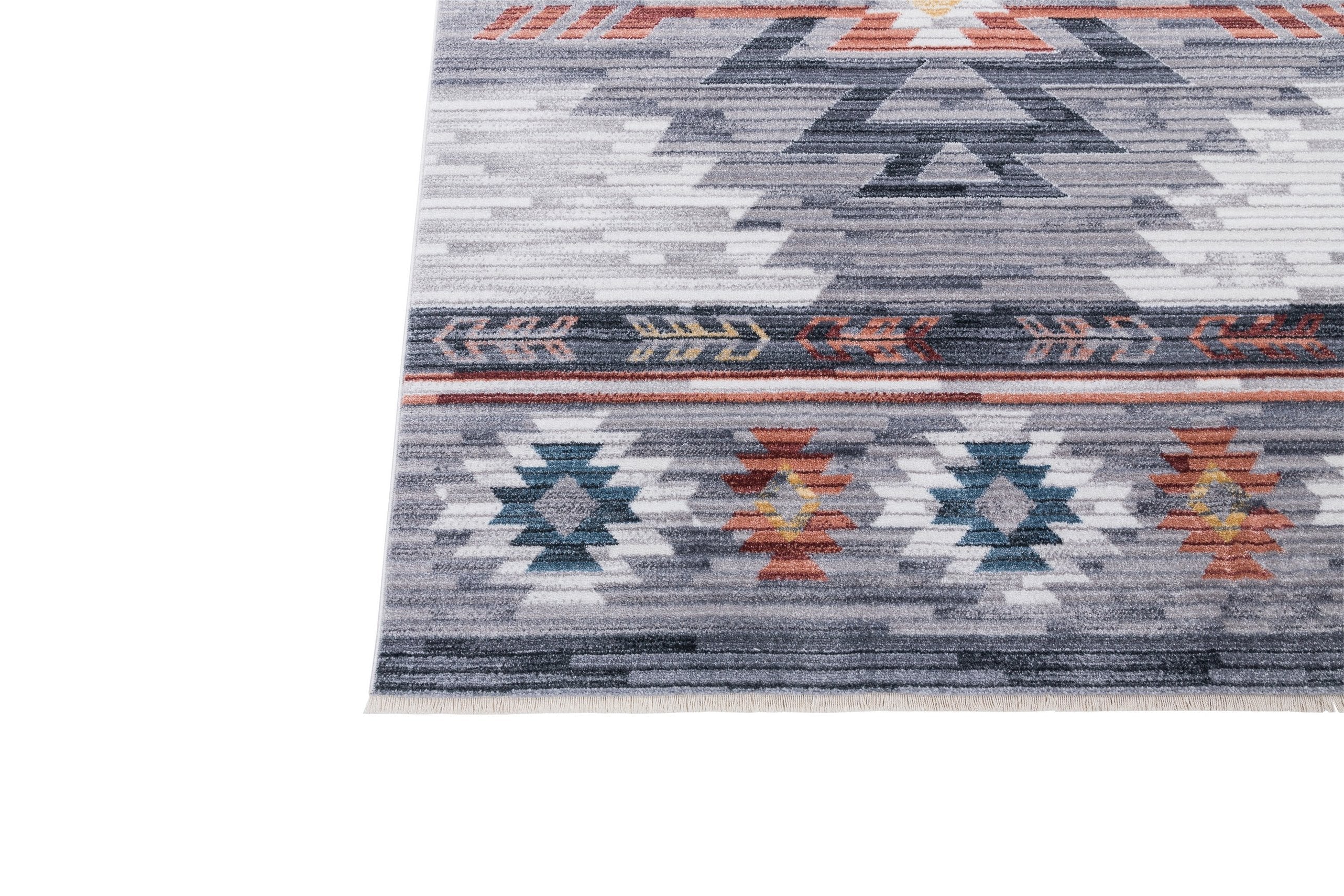 Navajo Tribal Rug – Easy Clean, Foldable, Rust/Grey/Black/Blue/Glacier/Orange/Denim