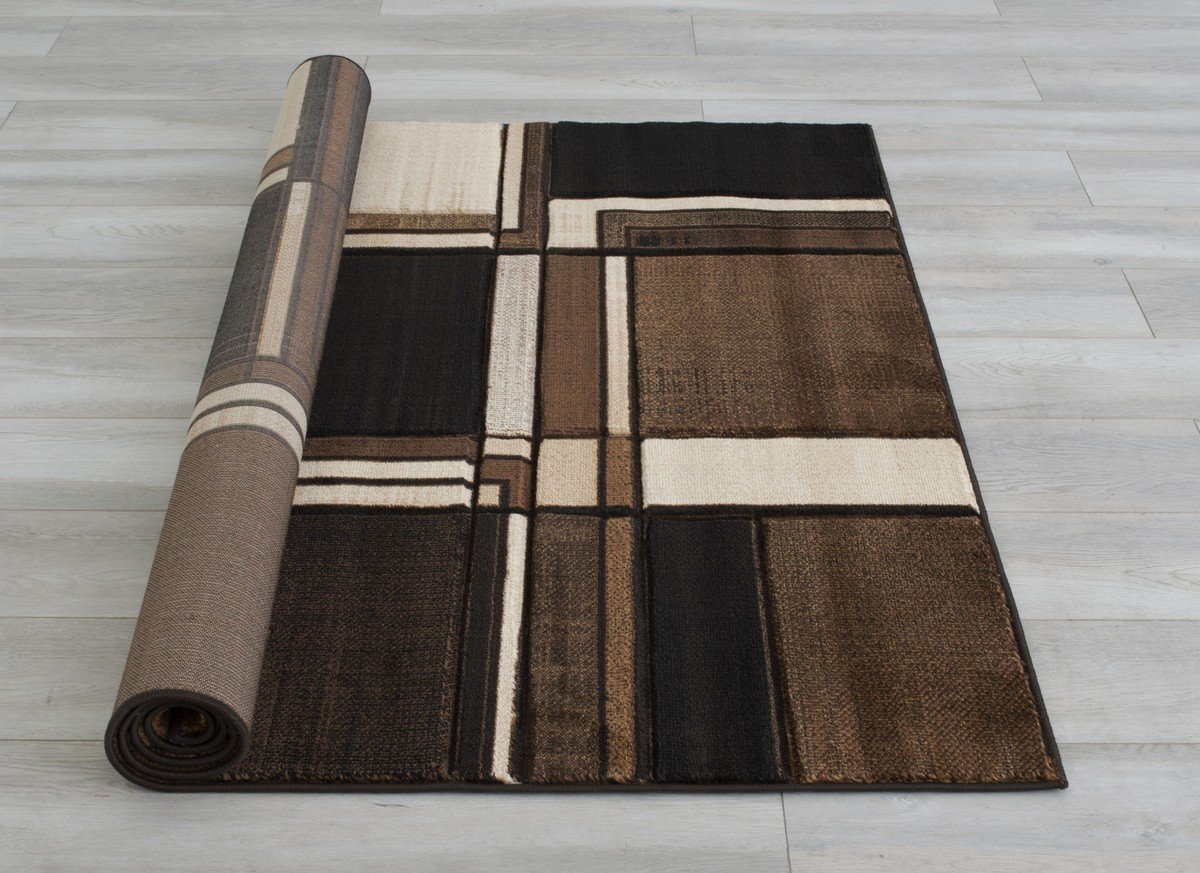 Cubism/Squares Modern Hand Carved Area Rug 15