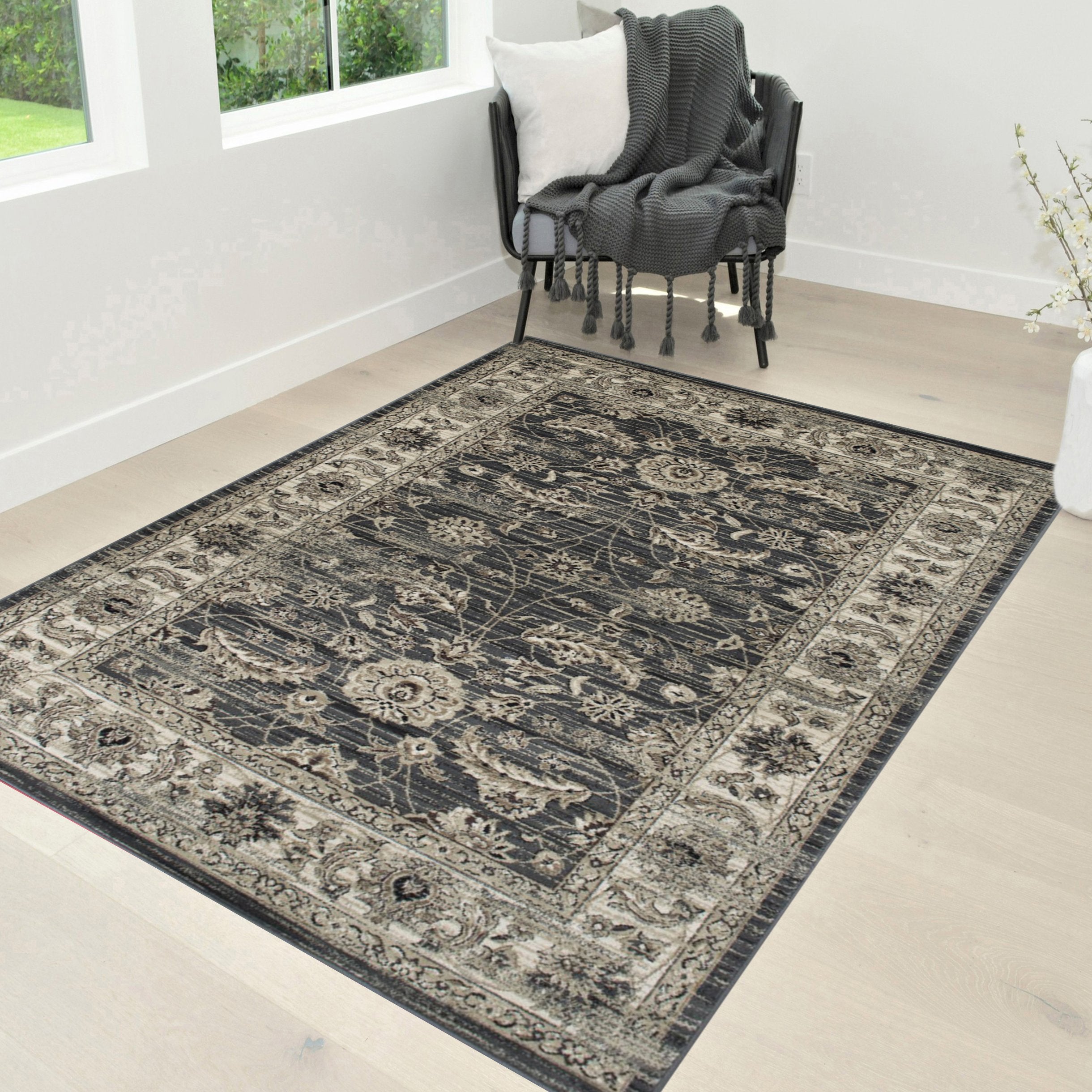 Ziegler Pattern Distressed Rug #91