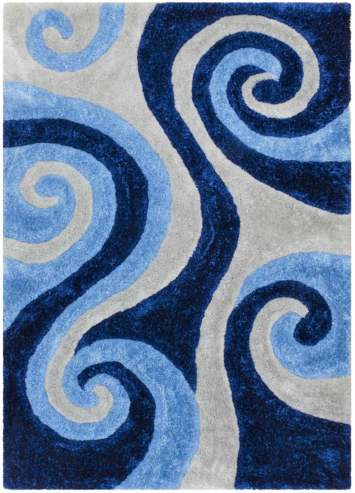 3-D Hand Curved Shaggy Rug #05