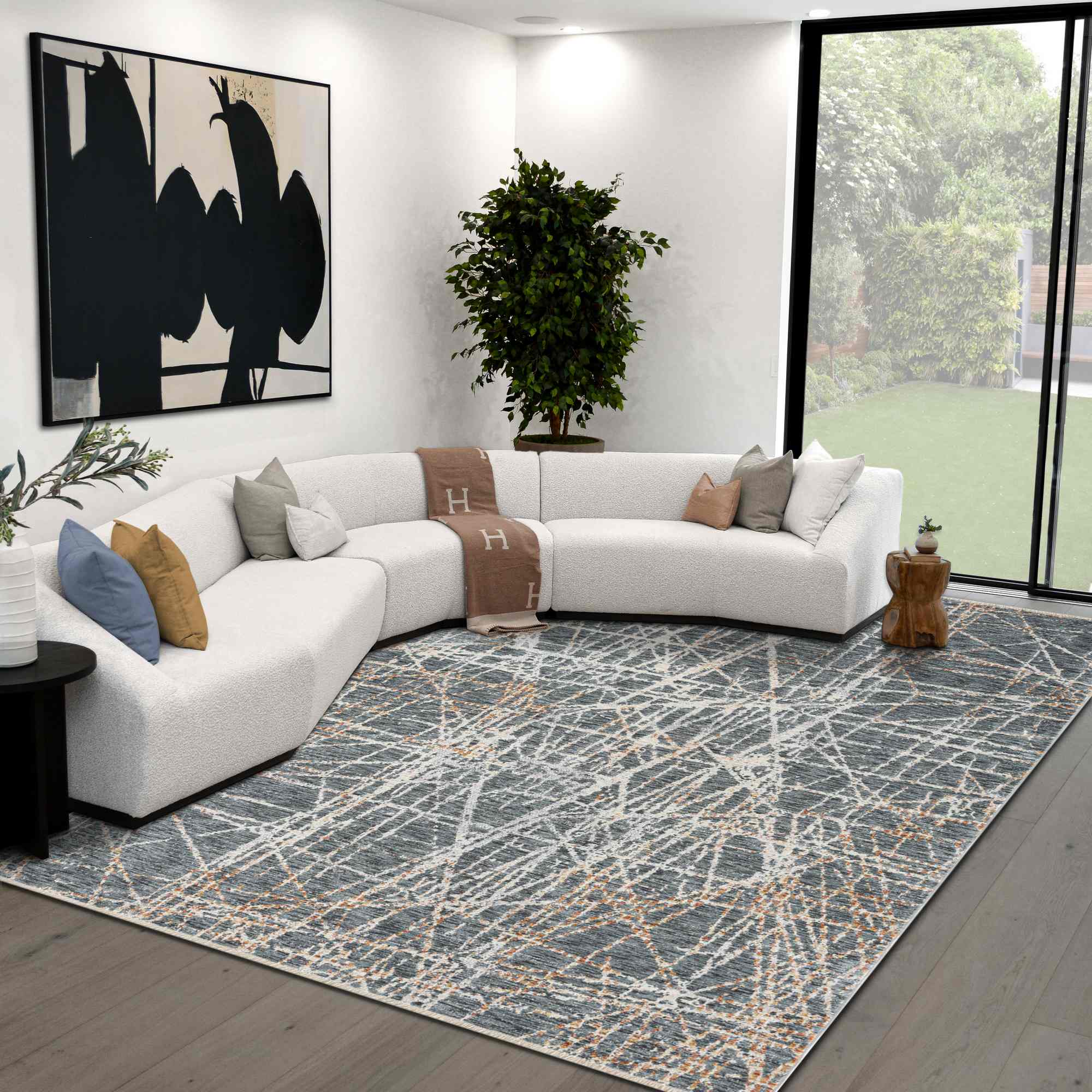 HR Area Rug Marble Random Scratch line Pattern #50