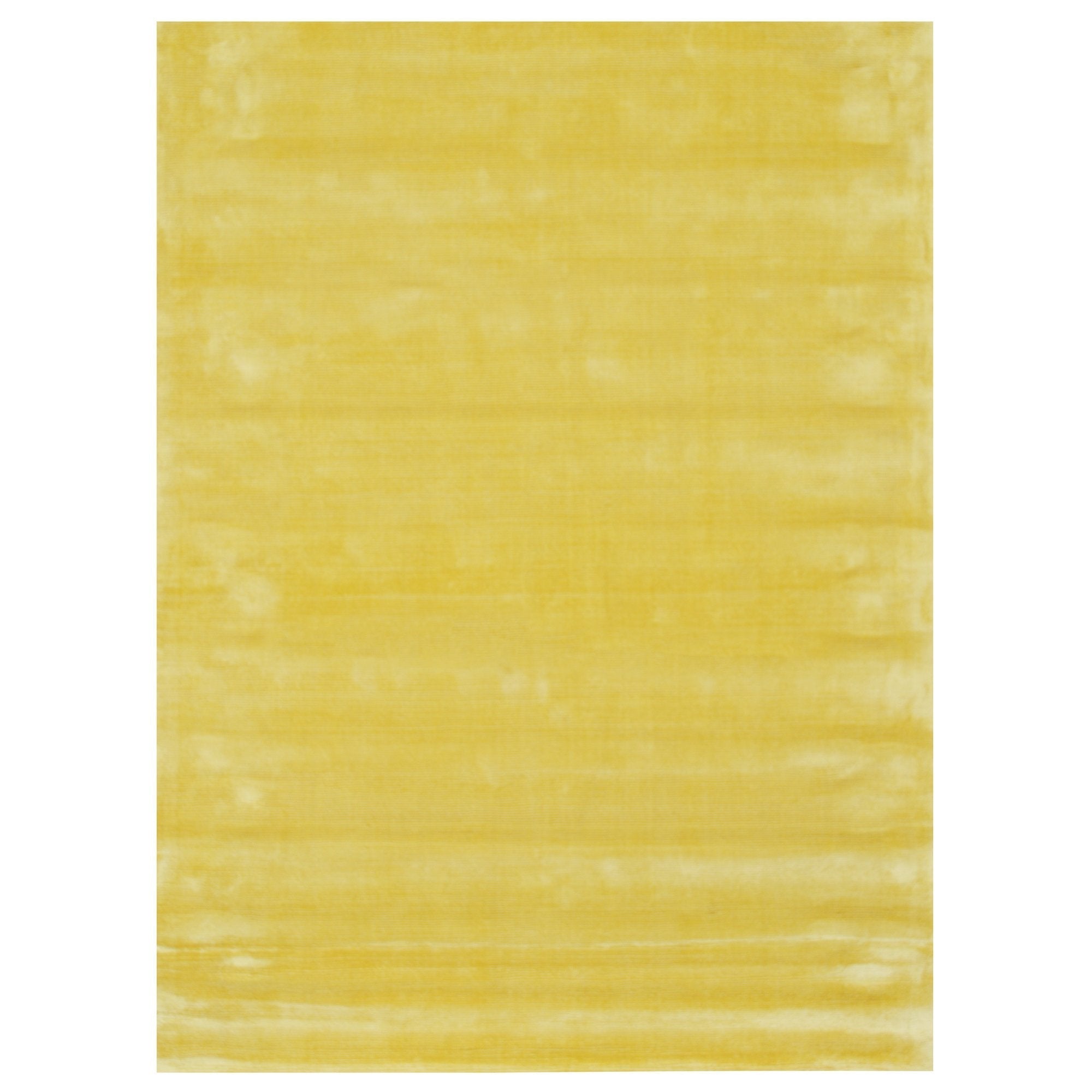 Canary Yellow Color Rugs Tencel Ultra-Soft Hand Knotted in India 9' X 12' Rugs for Dining Room