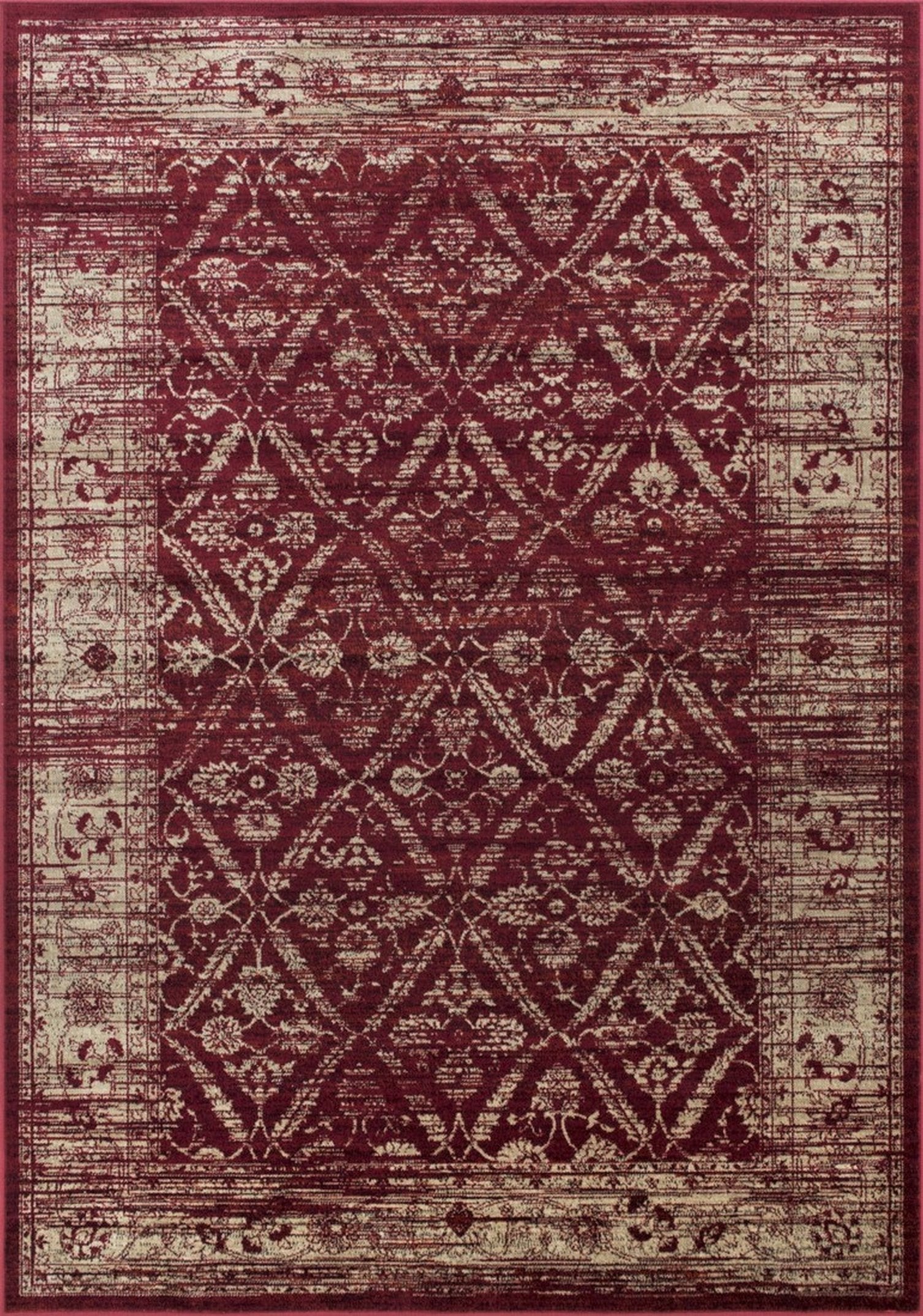 Allover Pattern Distressed Rug #95