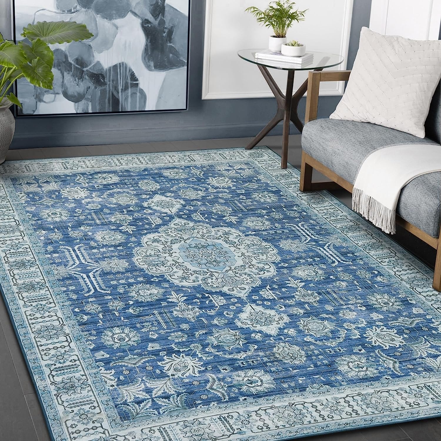 HR Bohemian Area Rug - Non-Slip Rubber Backing #1111