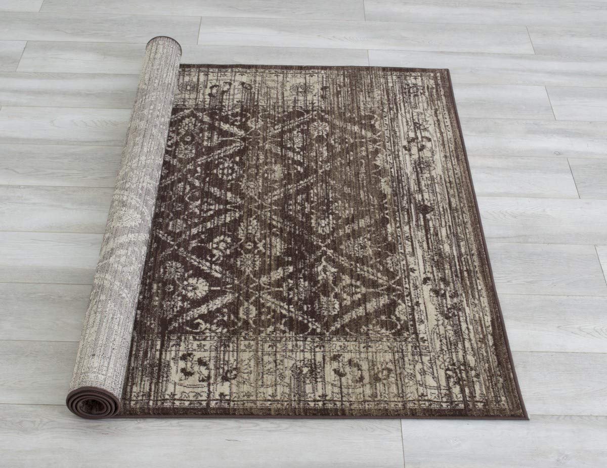 Allover Pattern Distressed Rug #95