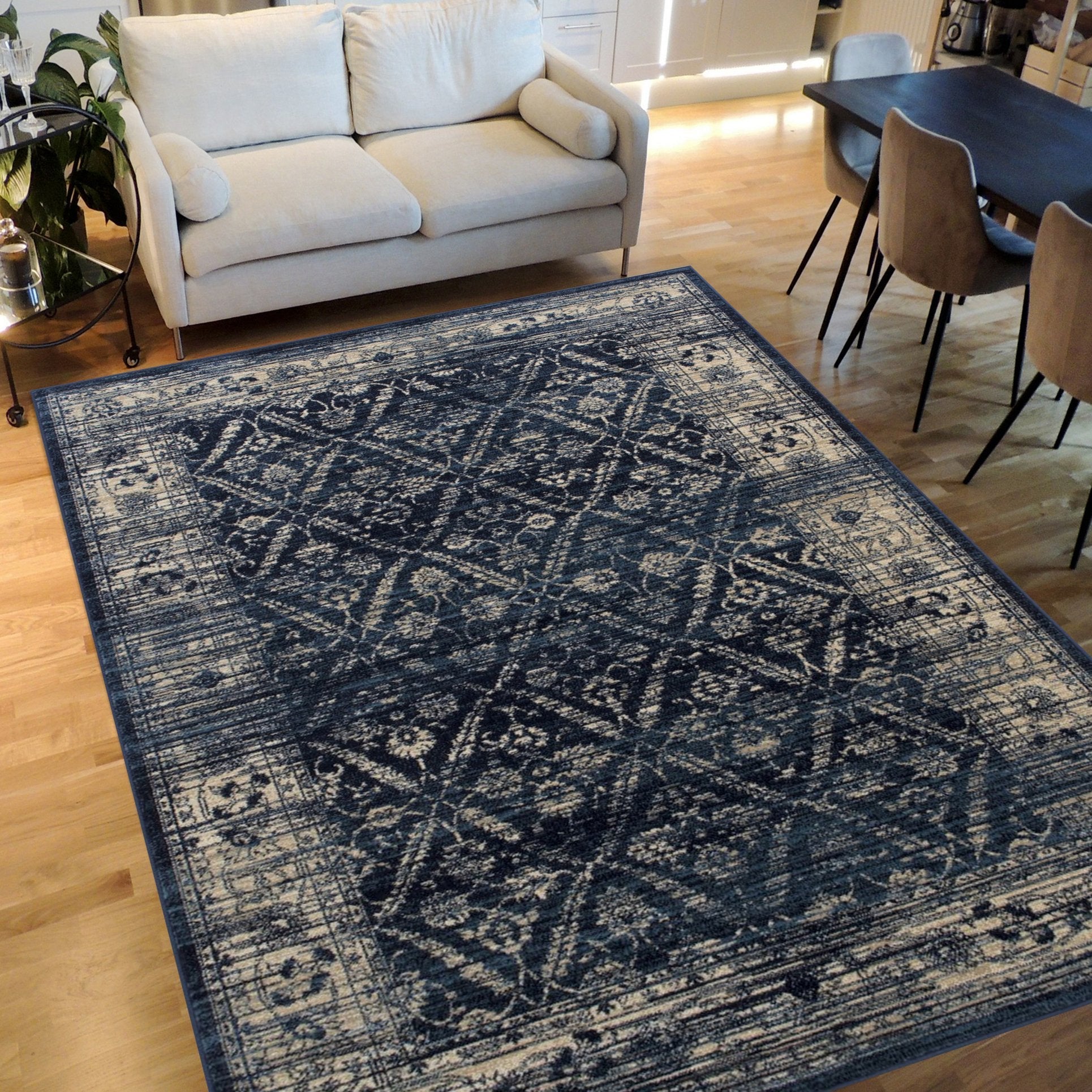 Allover Pattern Distressed Rug #95