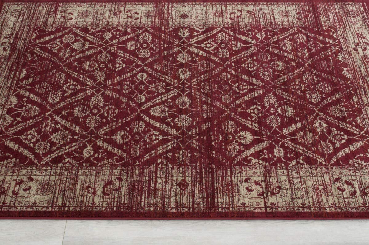 Allover Pattern Distressed Rug #95