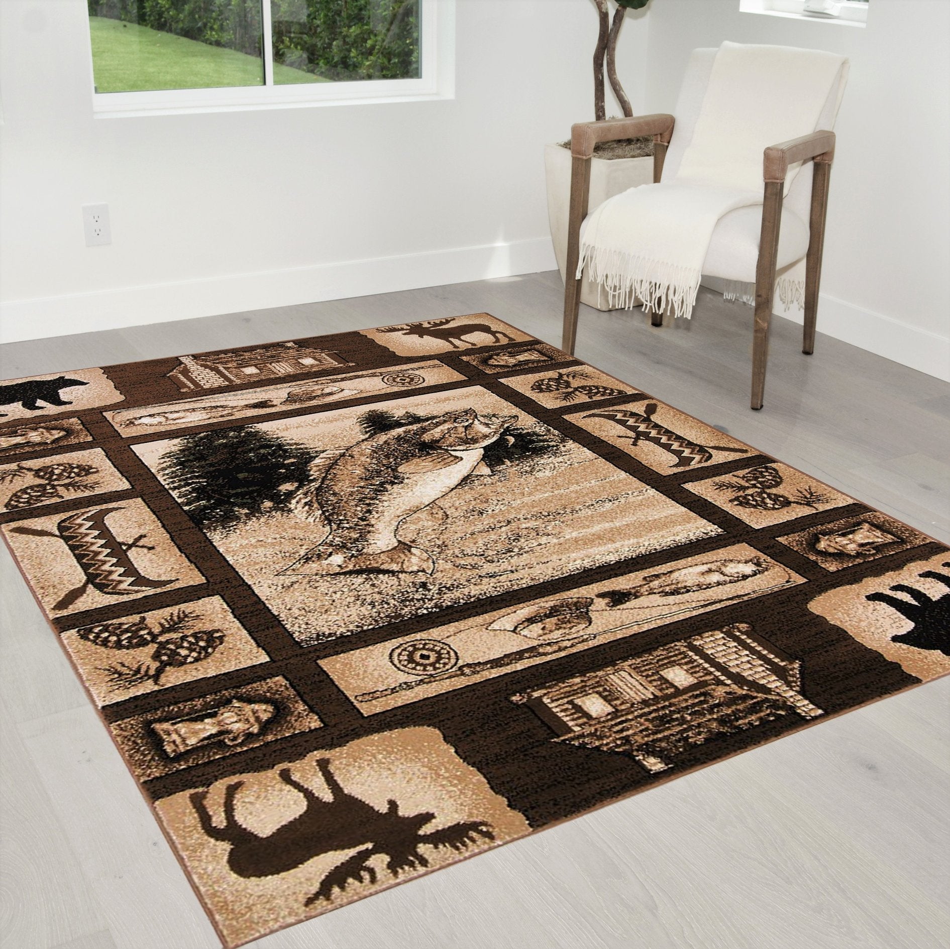 HR Fish Cabin Rug, Lodge