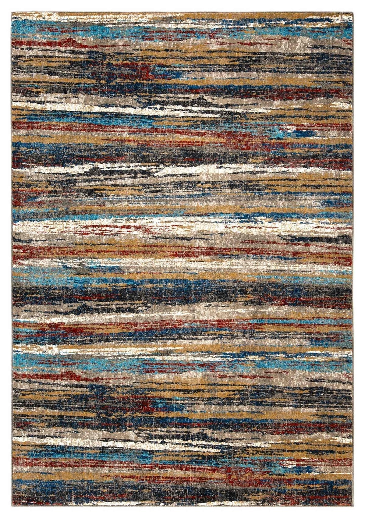 Stripped Design Rugs Blue Burgundy Multi Color Abstract  #96