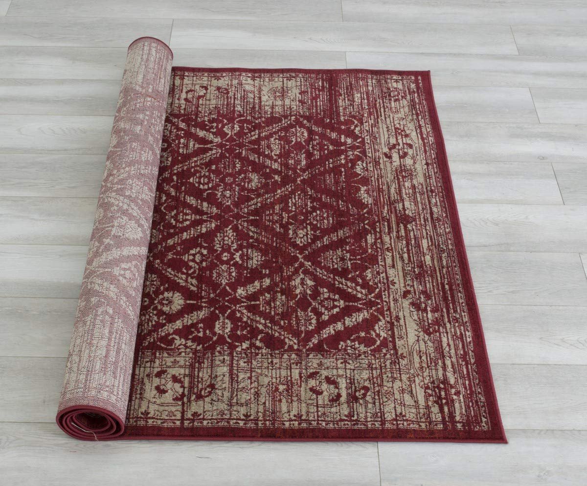 Allover Pattern Distressed Rug #95