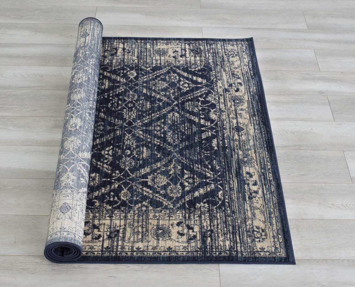 Allover Pattern Distressed Rug #95