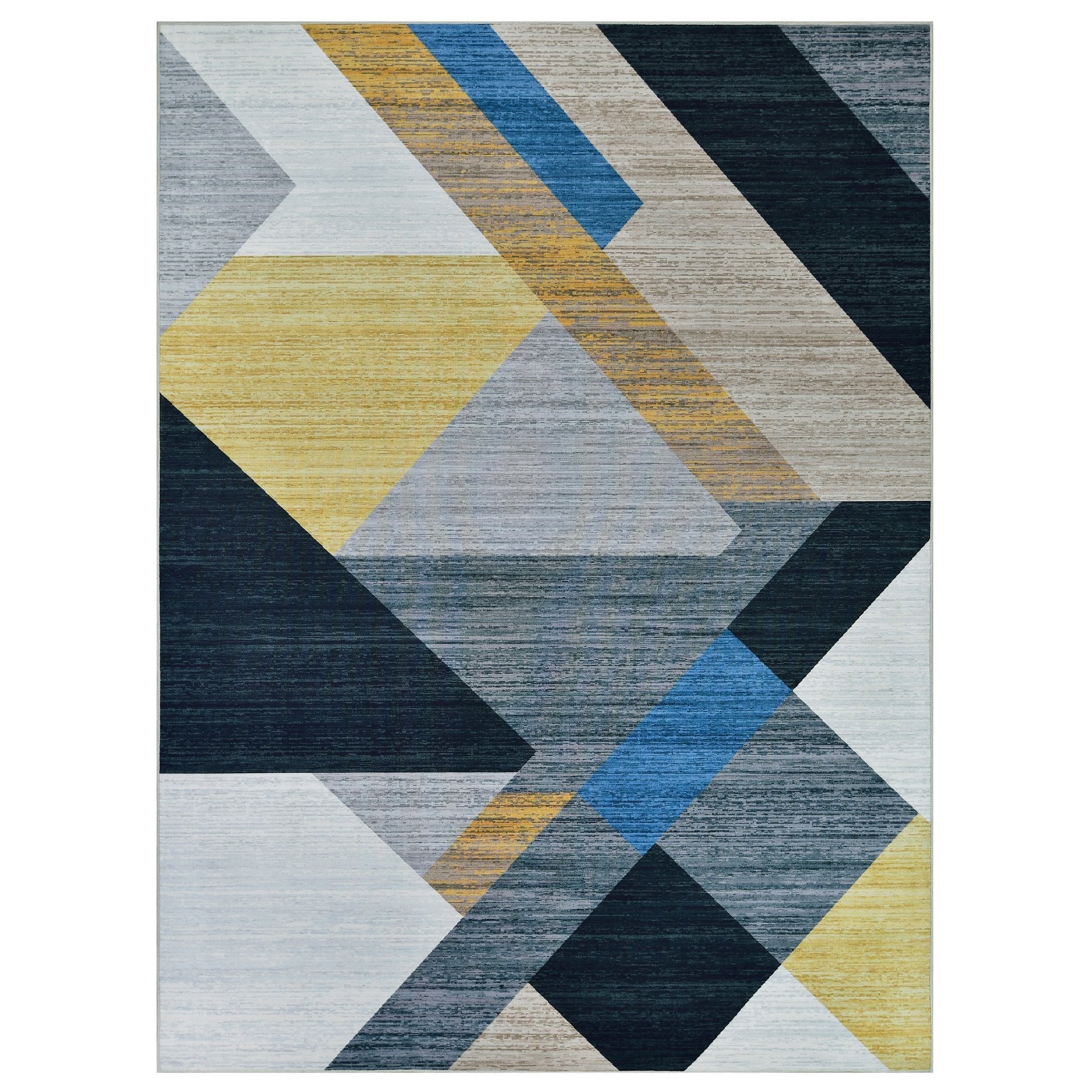 HR Geometric Area Rug - Non-Slip Rubber Backing # 1109