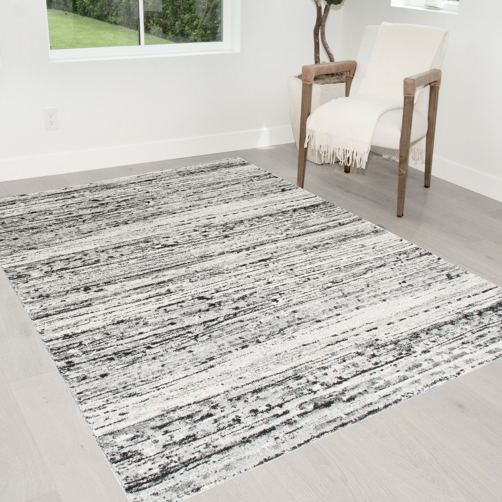 Brush/Stripped Pattern Fashion Rug